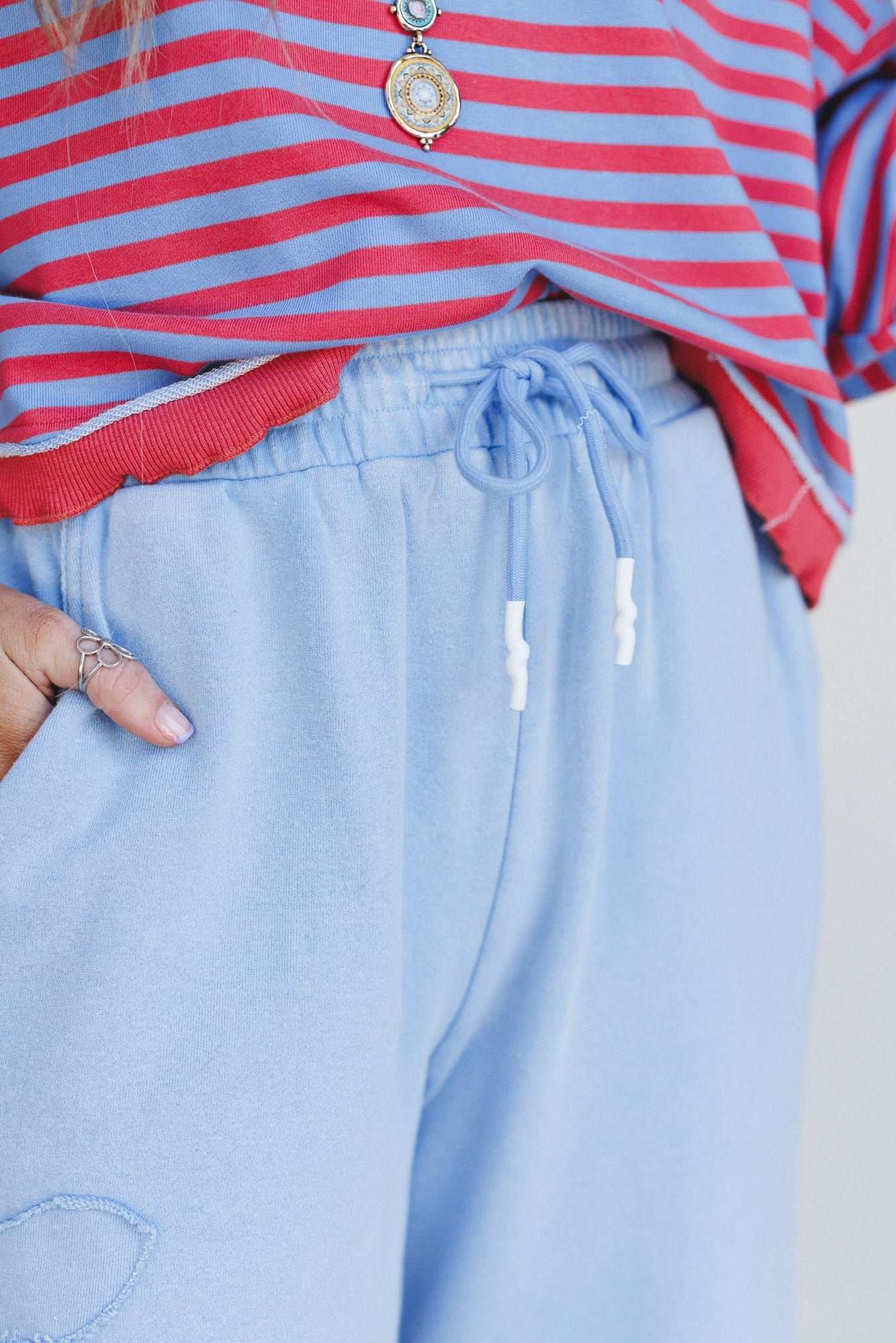 Oceans Edge Flower Patch Pants - Blue