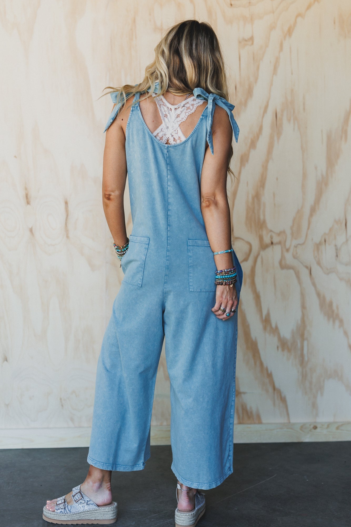 Everyday Magic Flower Patch Jumpsuit - Blue