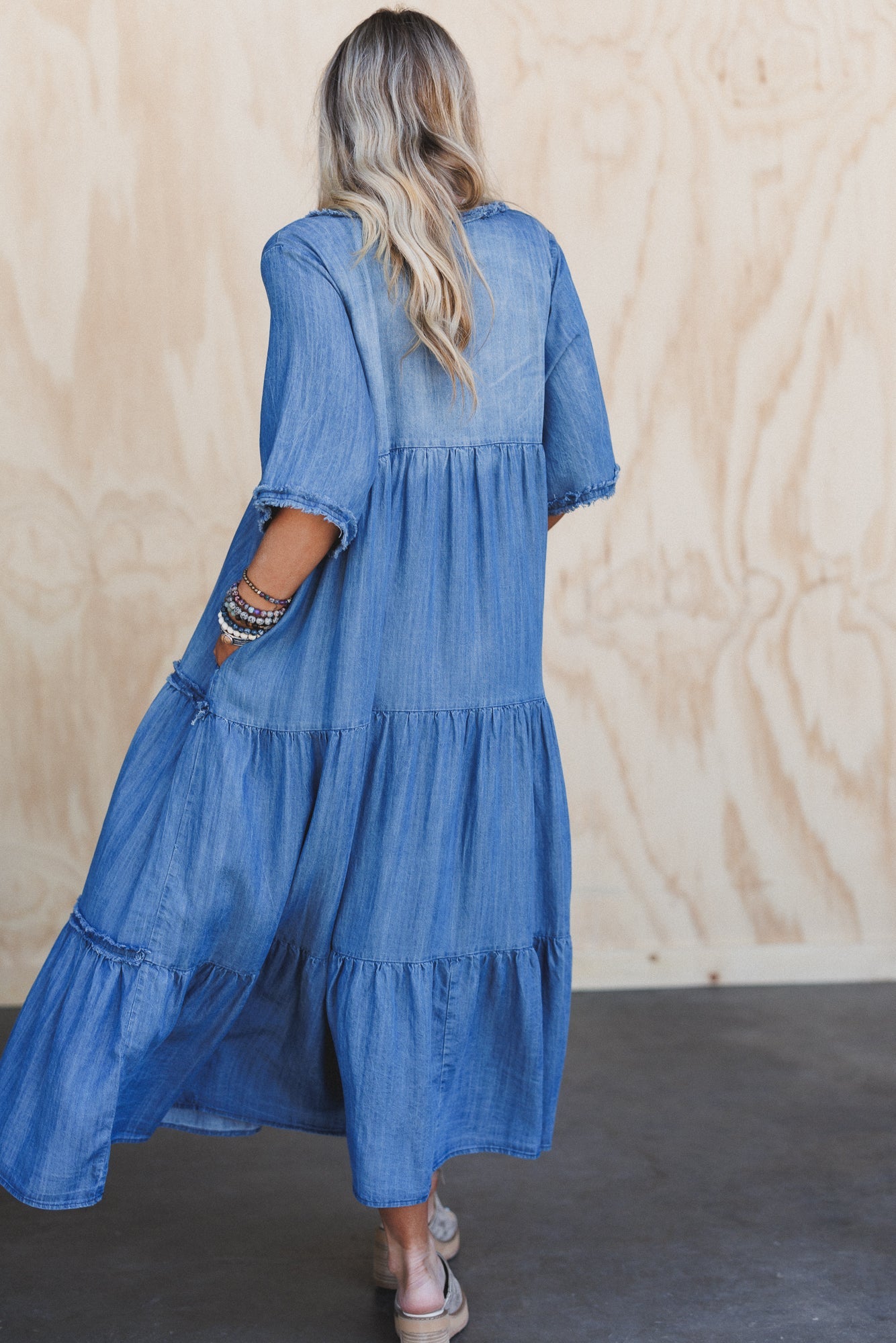 Fiona Tiered Maxi Dress - Dark Denim
