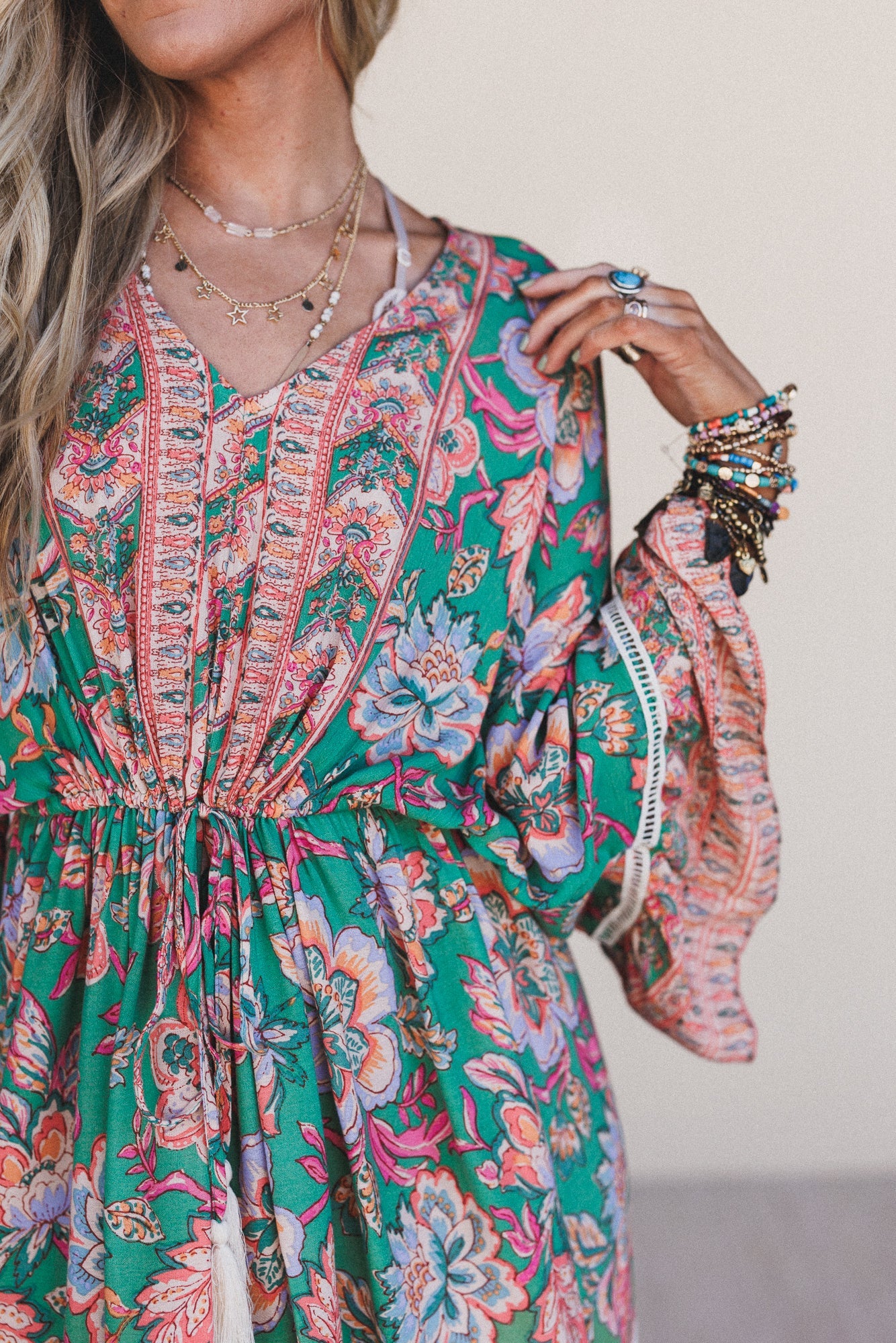 Dreamy Doll Printed Dress - Green