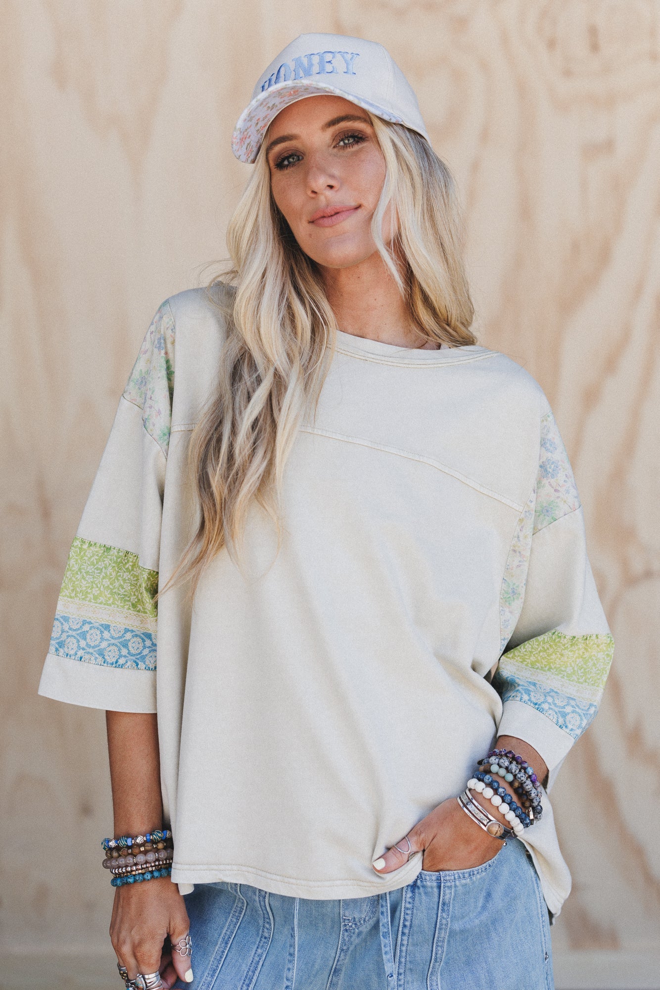 Find Your Path Mix Print Top - Sage