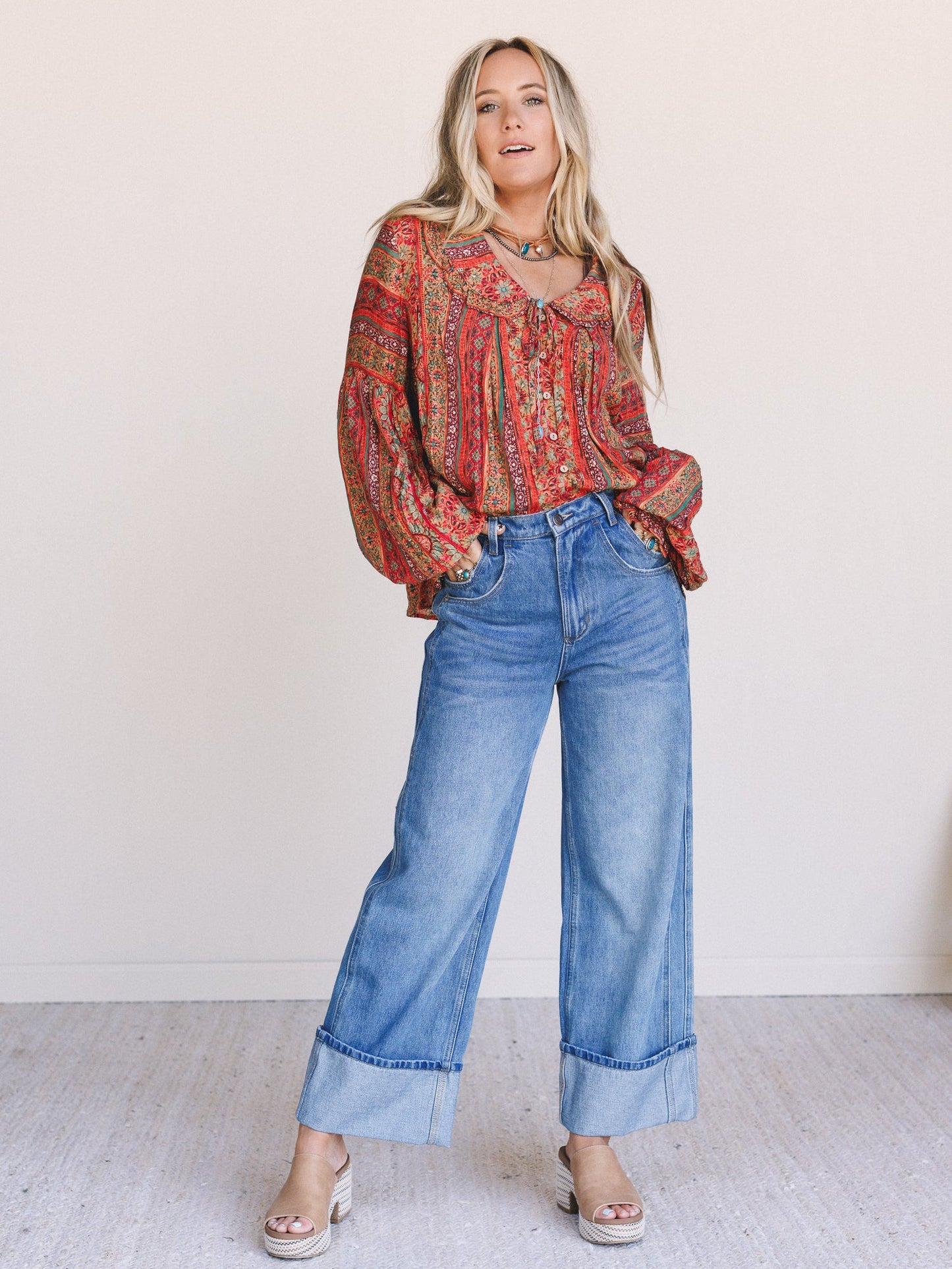 Easy Rider Cuffed Jeans - Denim