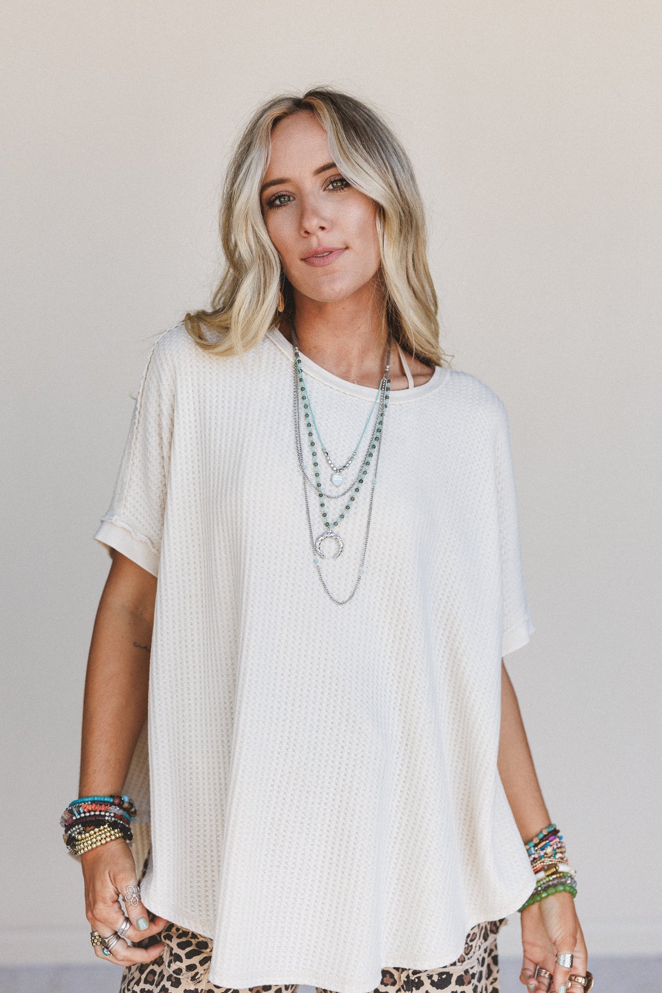 Next Stop Thermal Knit Top - Khaki