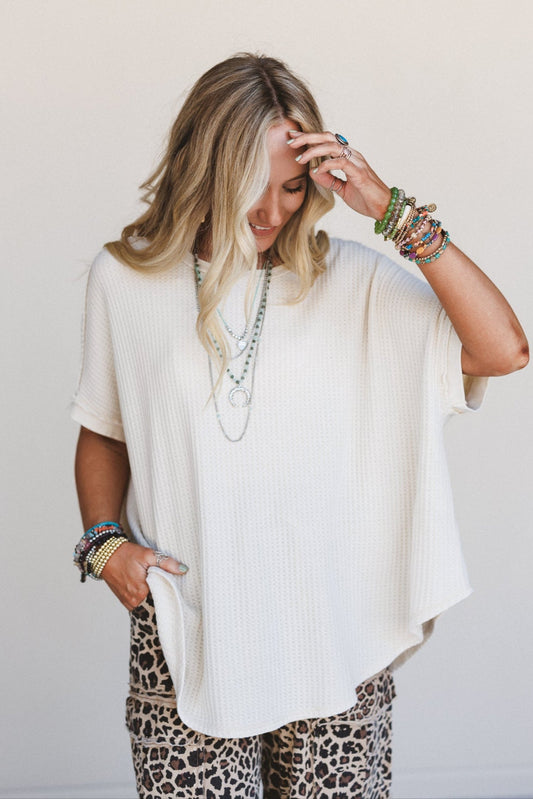 Next Stop Thermal Knit Top - Khaki