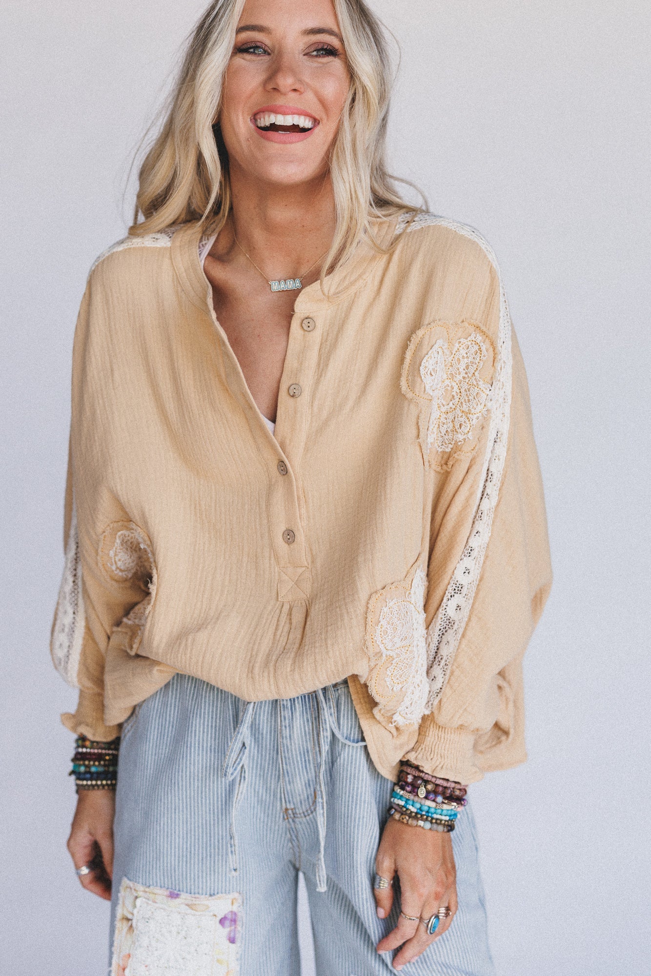 Soul Stir Crochet Trim Top - Yellow
