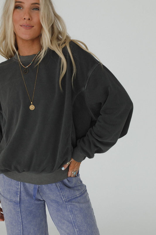 Summit Cozy Pullover - Ash Black