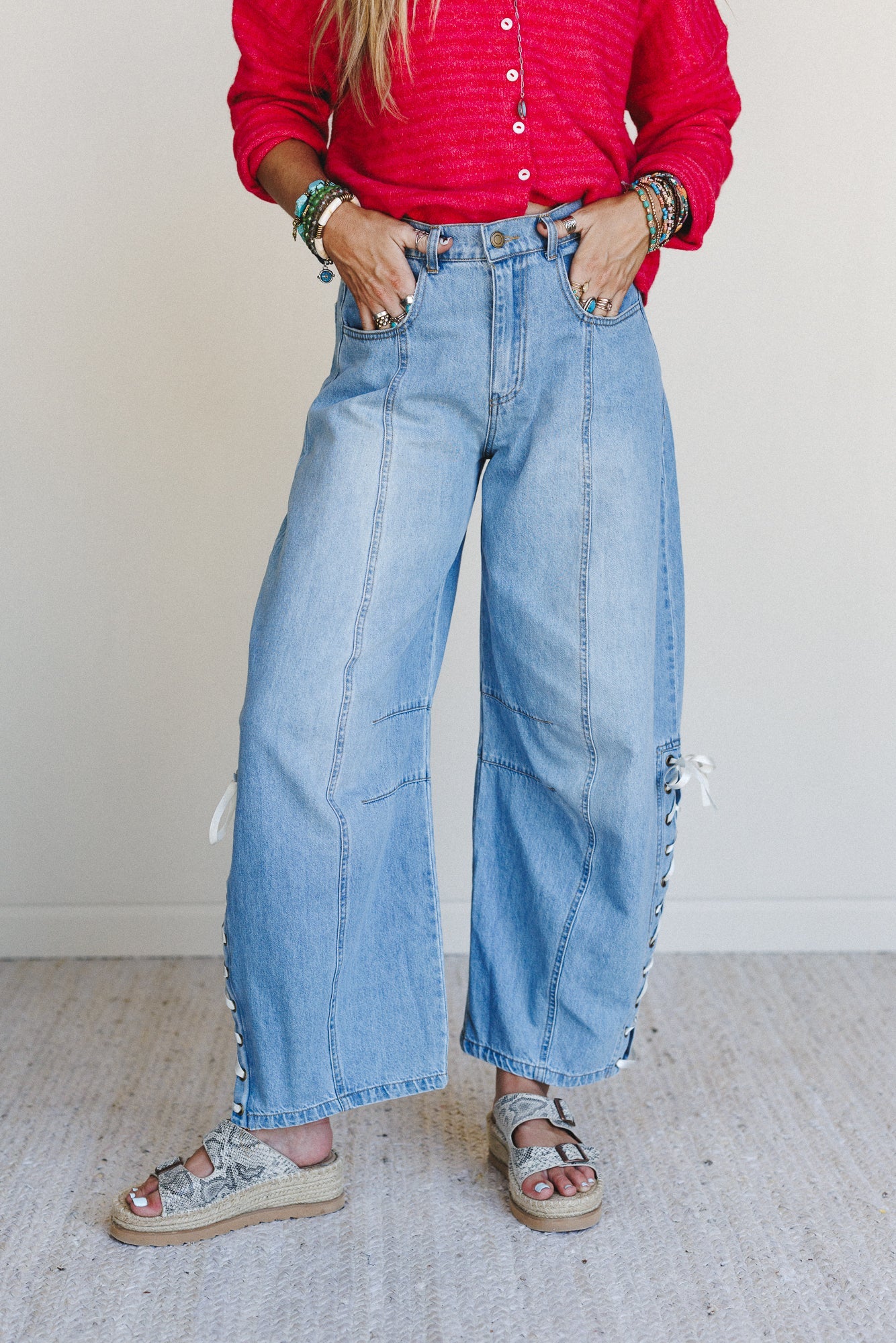 Starlace Wide Leg Jeans - Denim