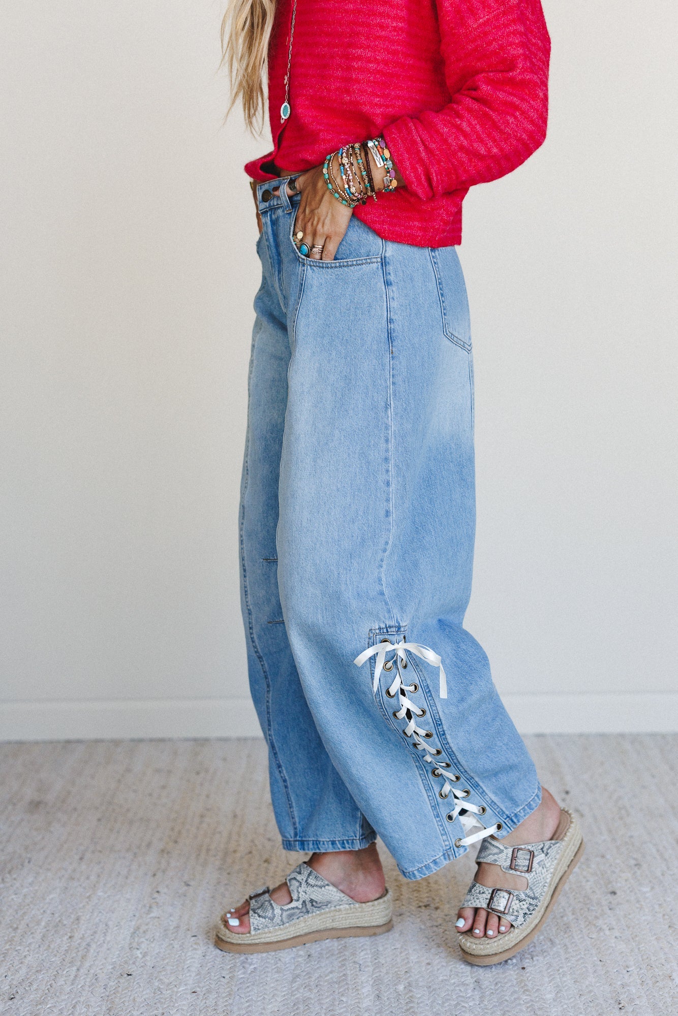 Starlace Wide Leg Jeans - Denim