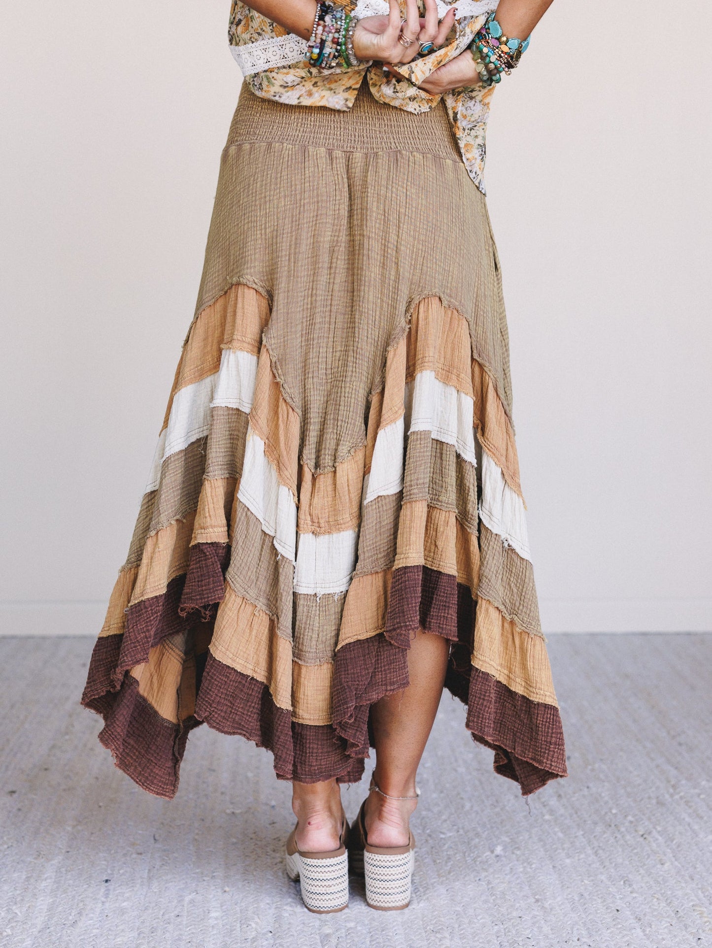 Bohemia Bloom Skirt - Brown