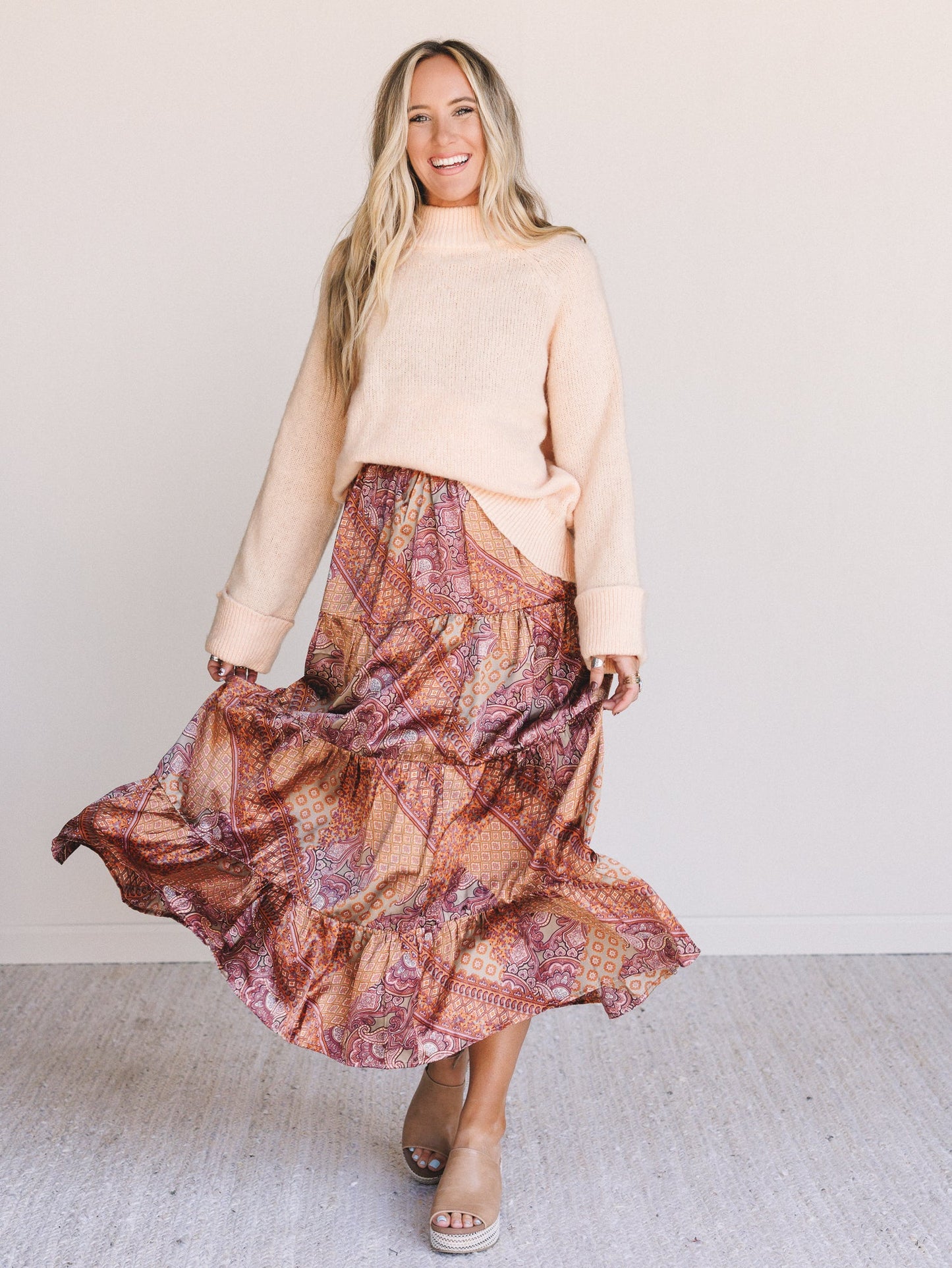Soft Print 2 Piece Bundle - Peach
