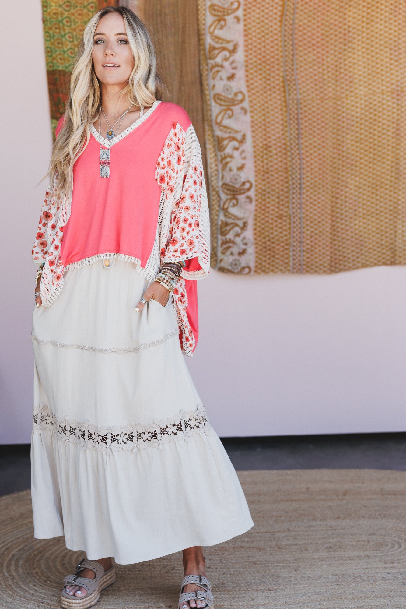 The Nest Desert Lace Skirt - Oatmeal