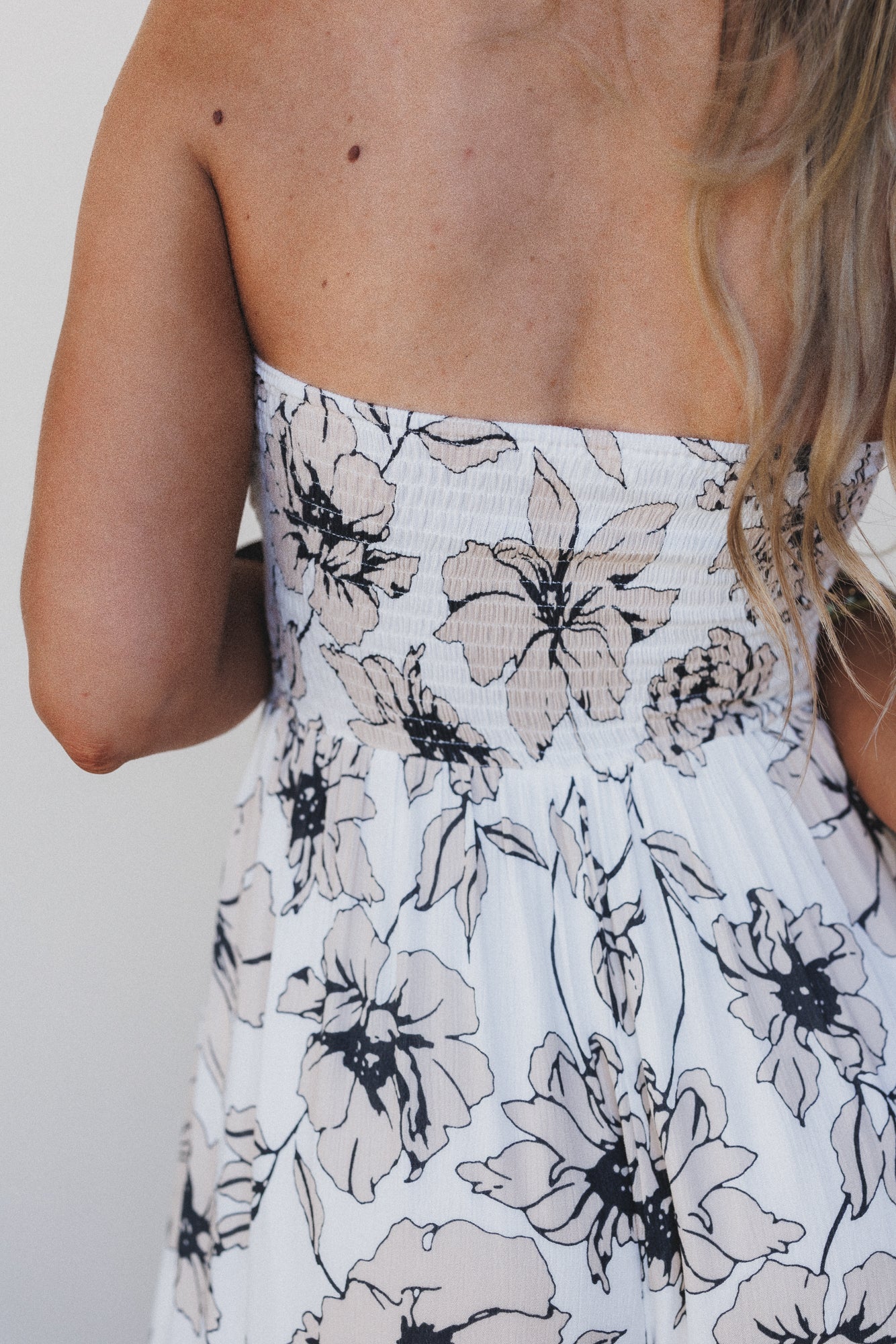 Eternal Bloom Tiered Wide Leg Jumpsuit - Beige Multi