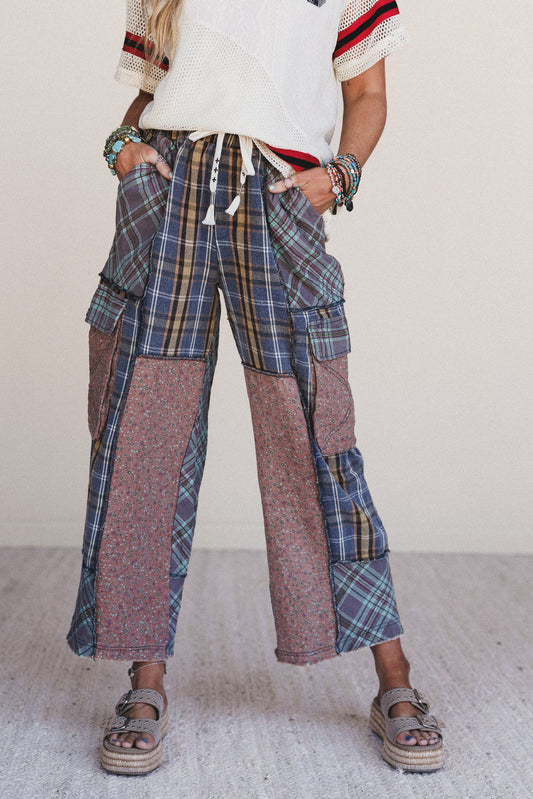 Split Decision Wide Leg Pants - Navy