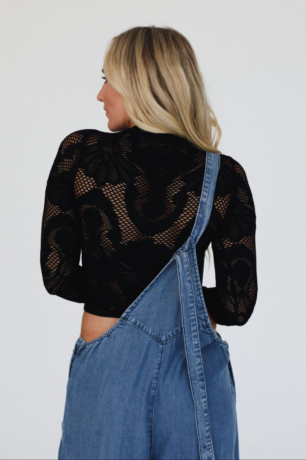 Wander Net Layering Top - Black