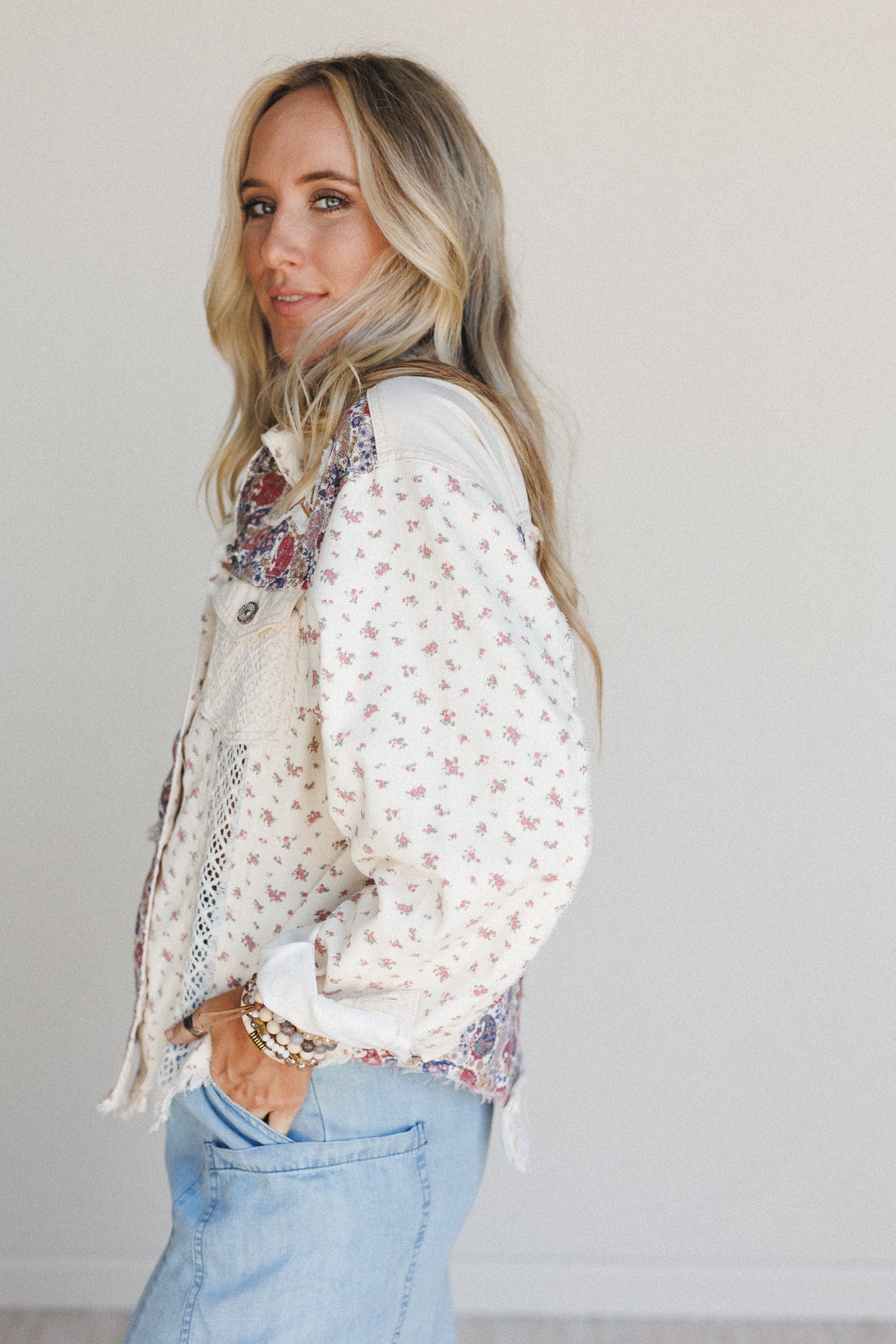 Blush Bloom Jacket - Cream