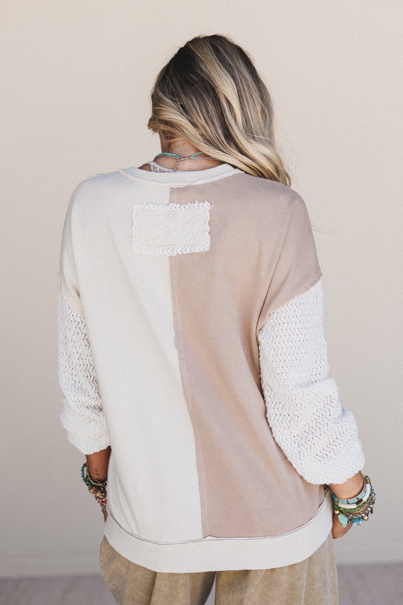 Peace Wave Knit Top - Natural