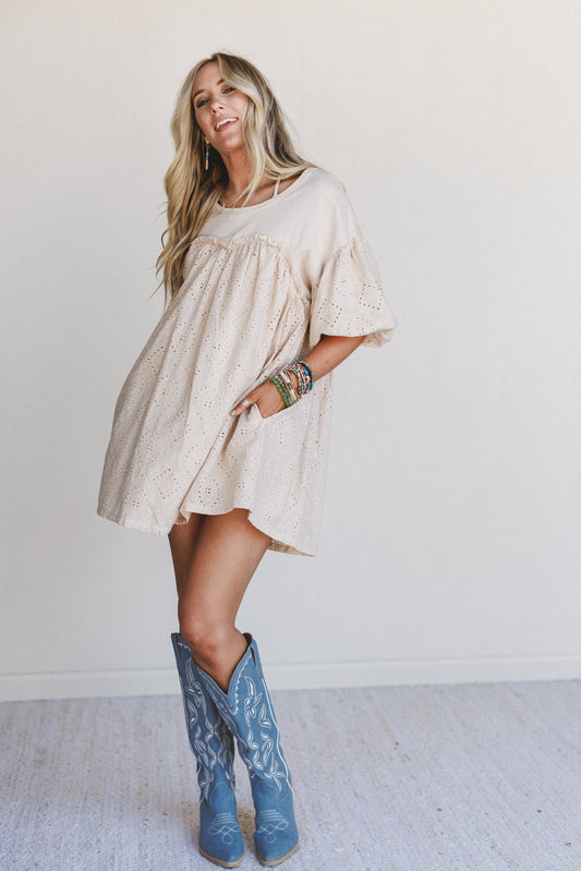 Away We Go Dress - Beige