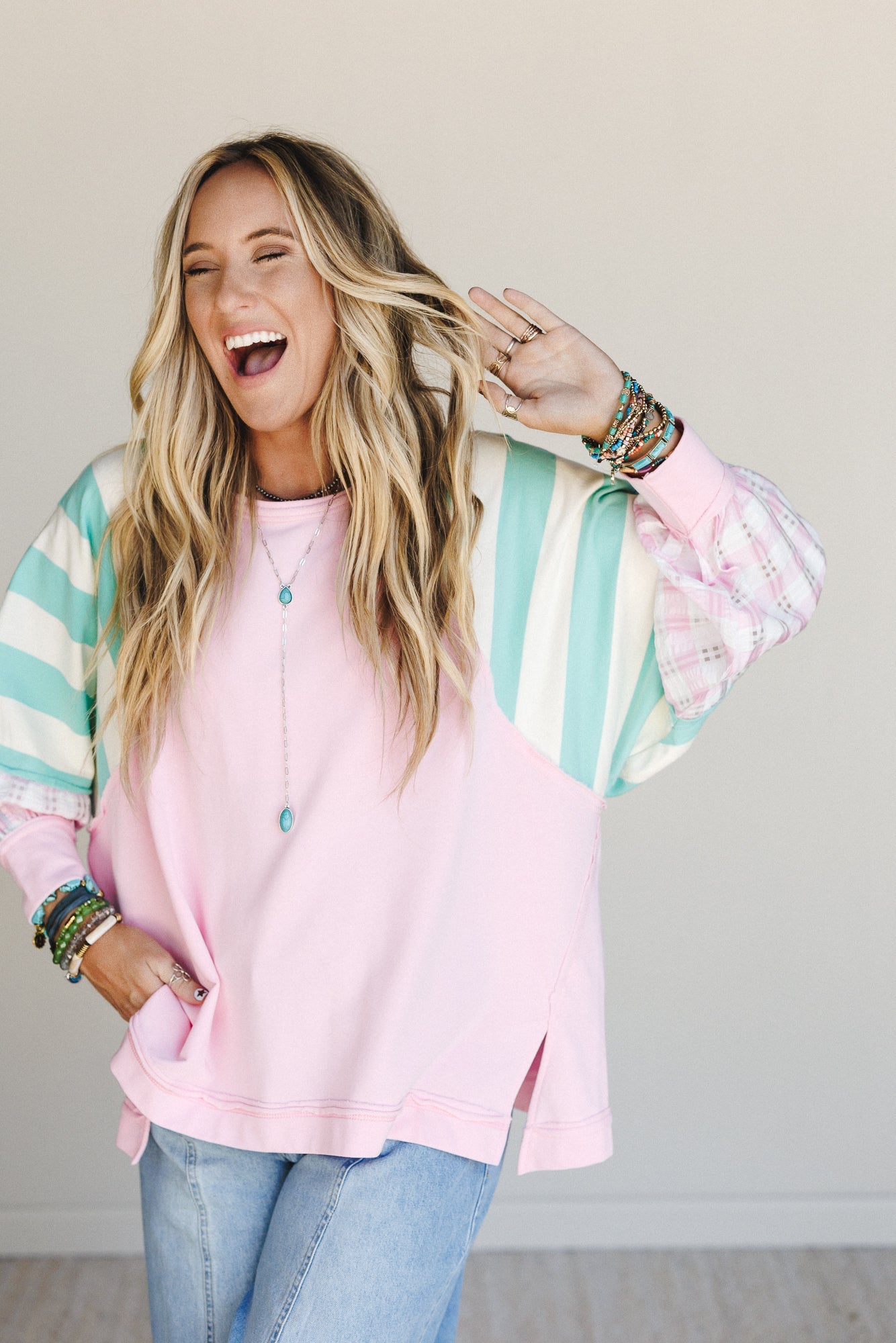 Bold Moves Contrast Top - Pink