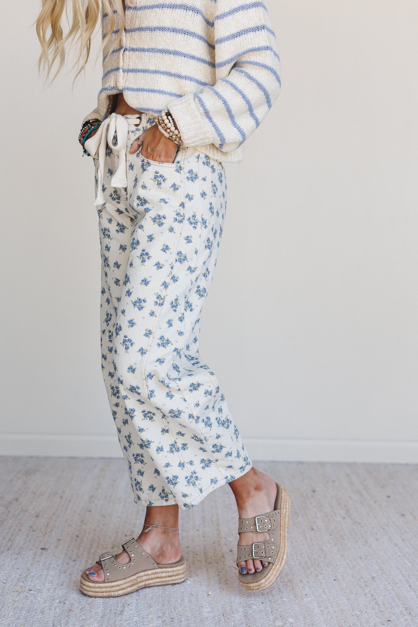 Petal Blue Barrel Leg Pants - Denim