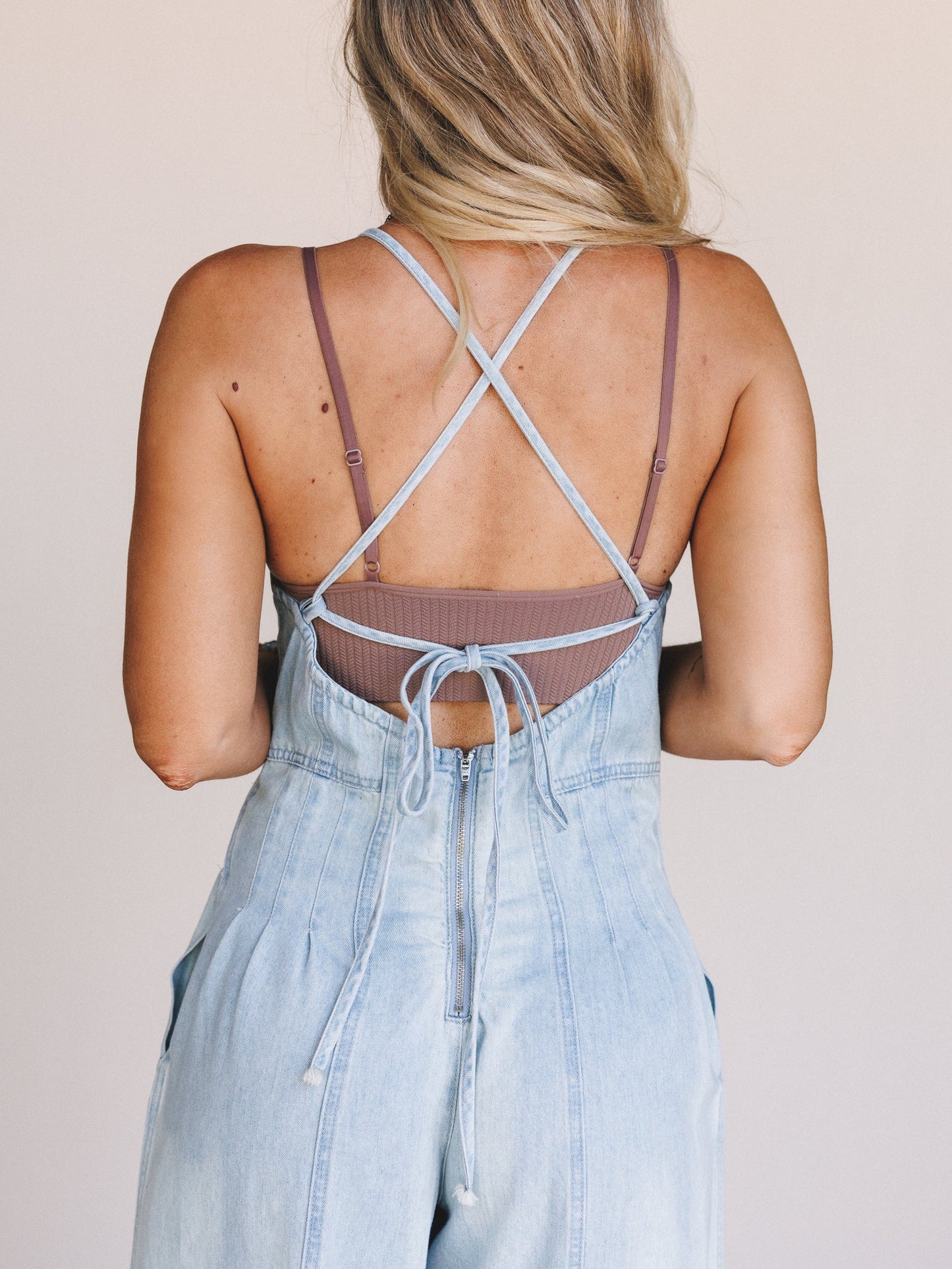 Pure Bliss Denim Jumpsuit - Light Denim