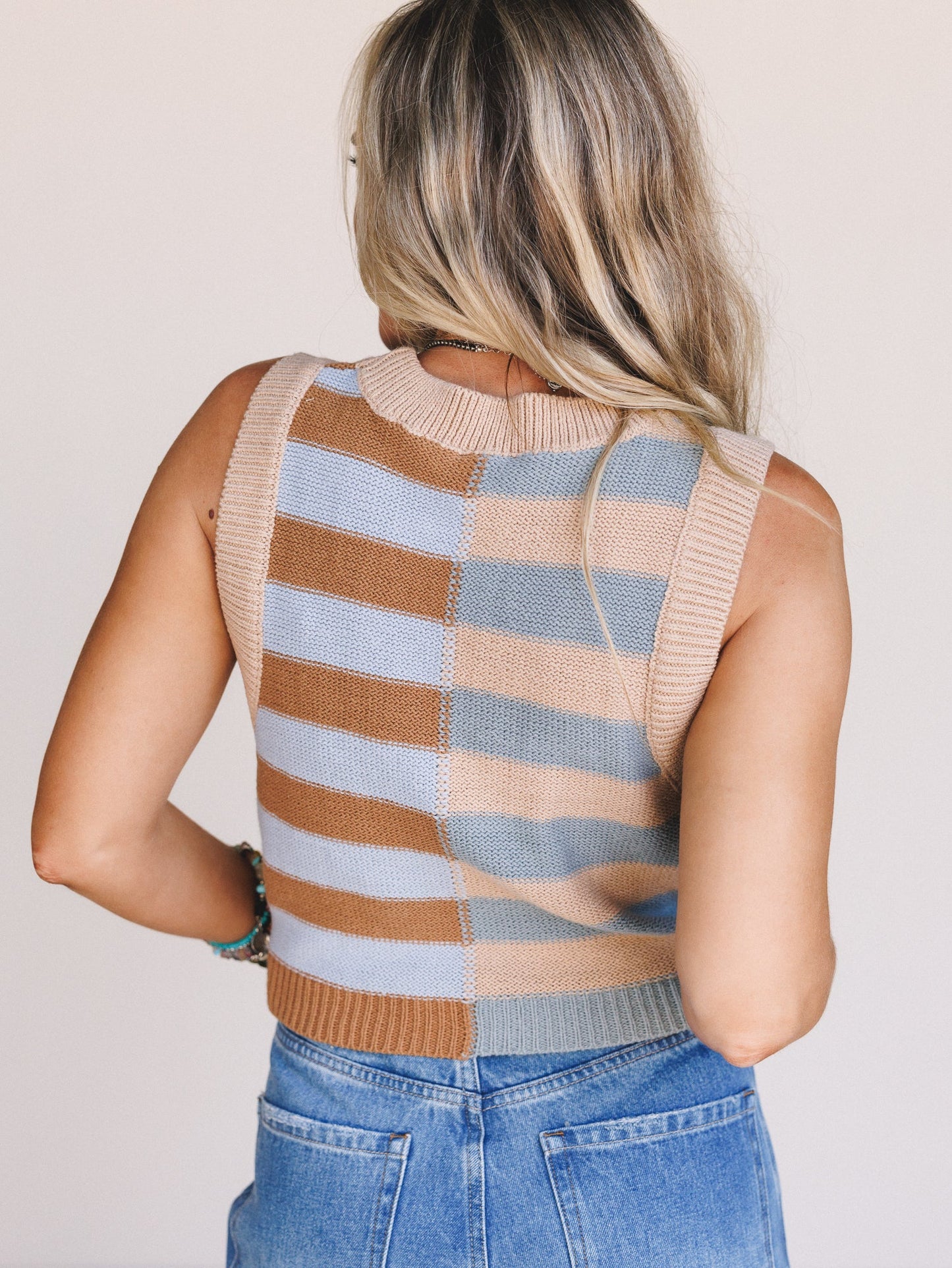 Beau Colorblock Top - Beige Multi