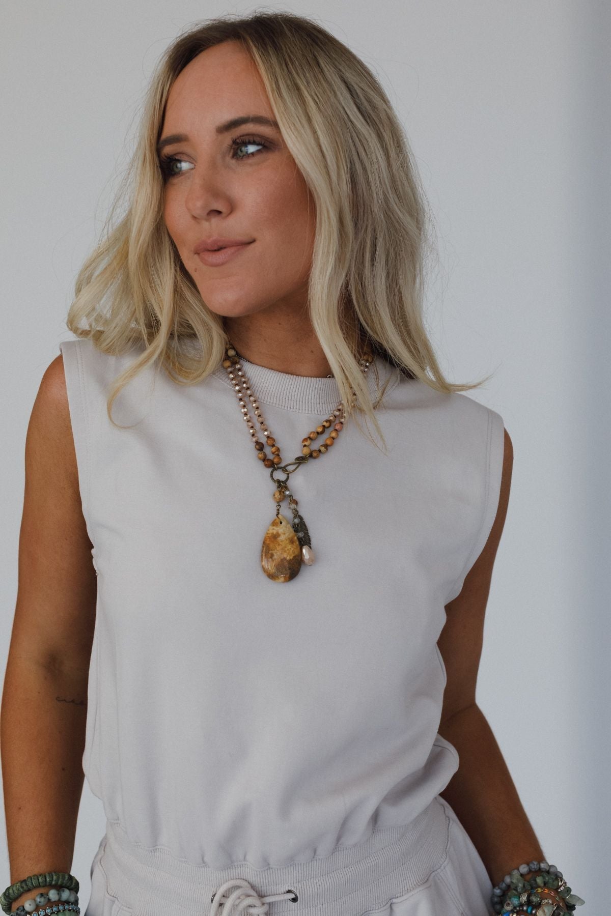 Mountain Meadow Necklace - Taupe Multi