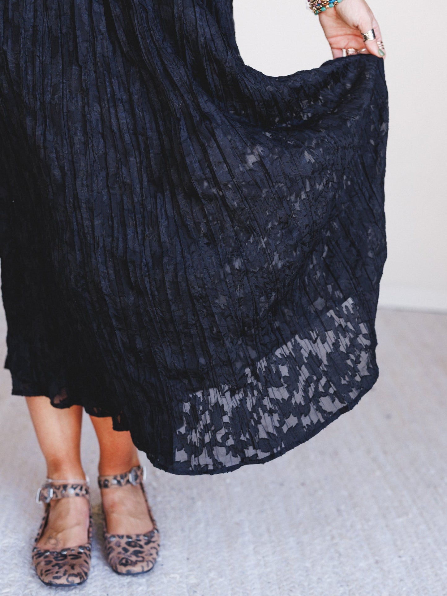 Coyote Bloom Floral Maxi Skirt - Black