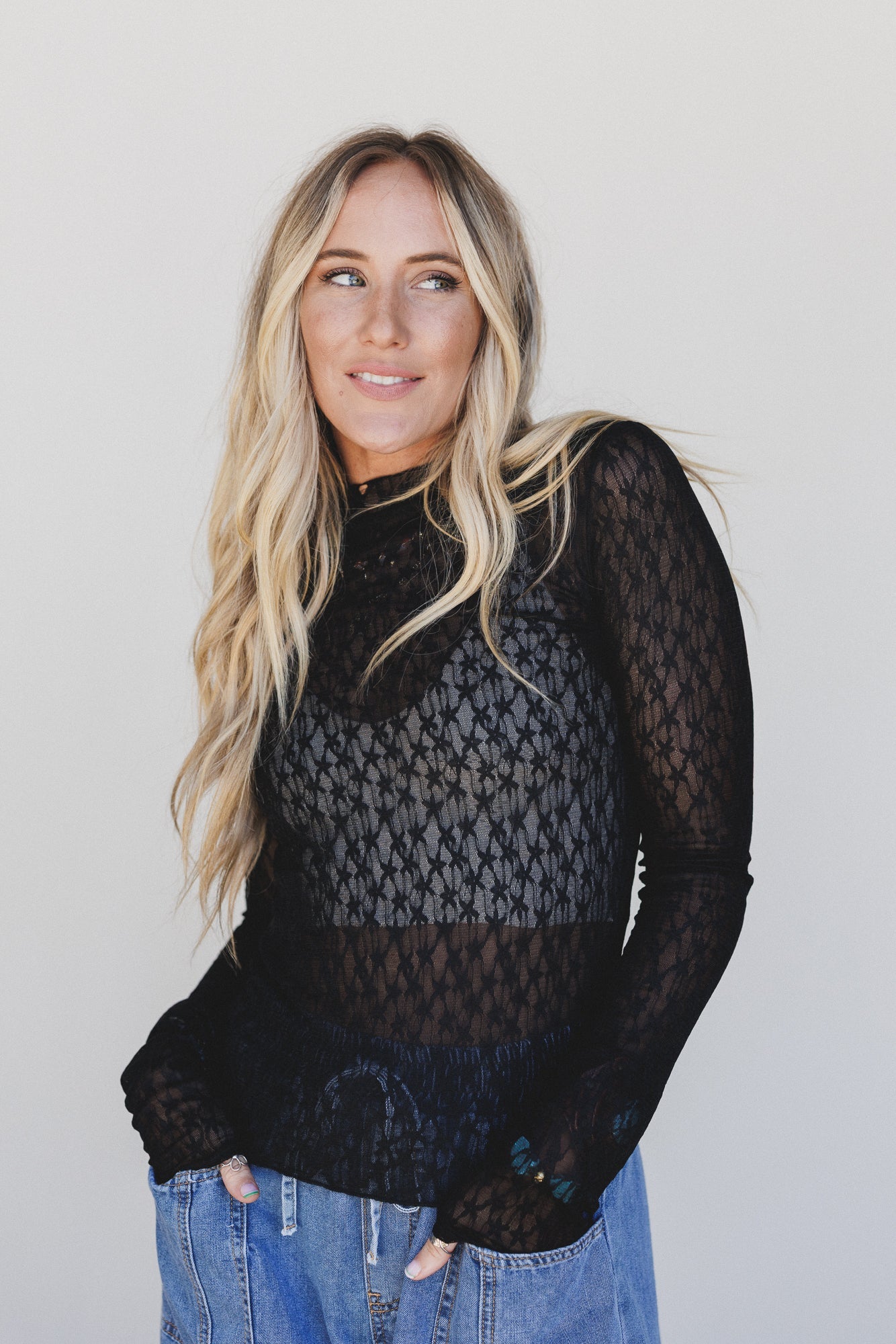 Just For Today Lace Top - Black