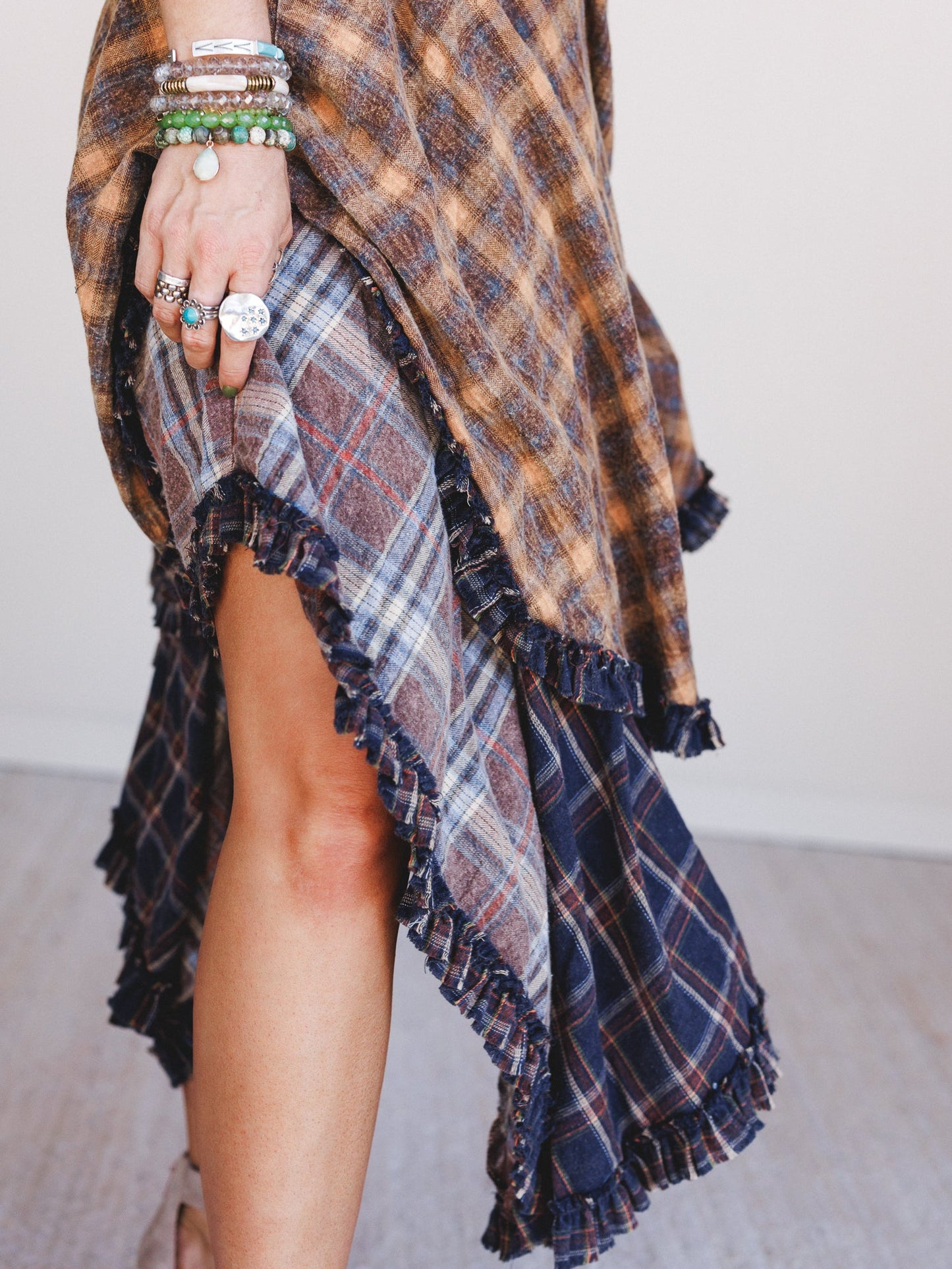 Sand Dancer Plaid Skirt - Navy