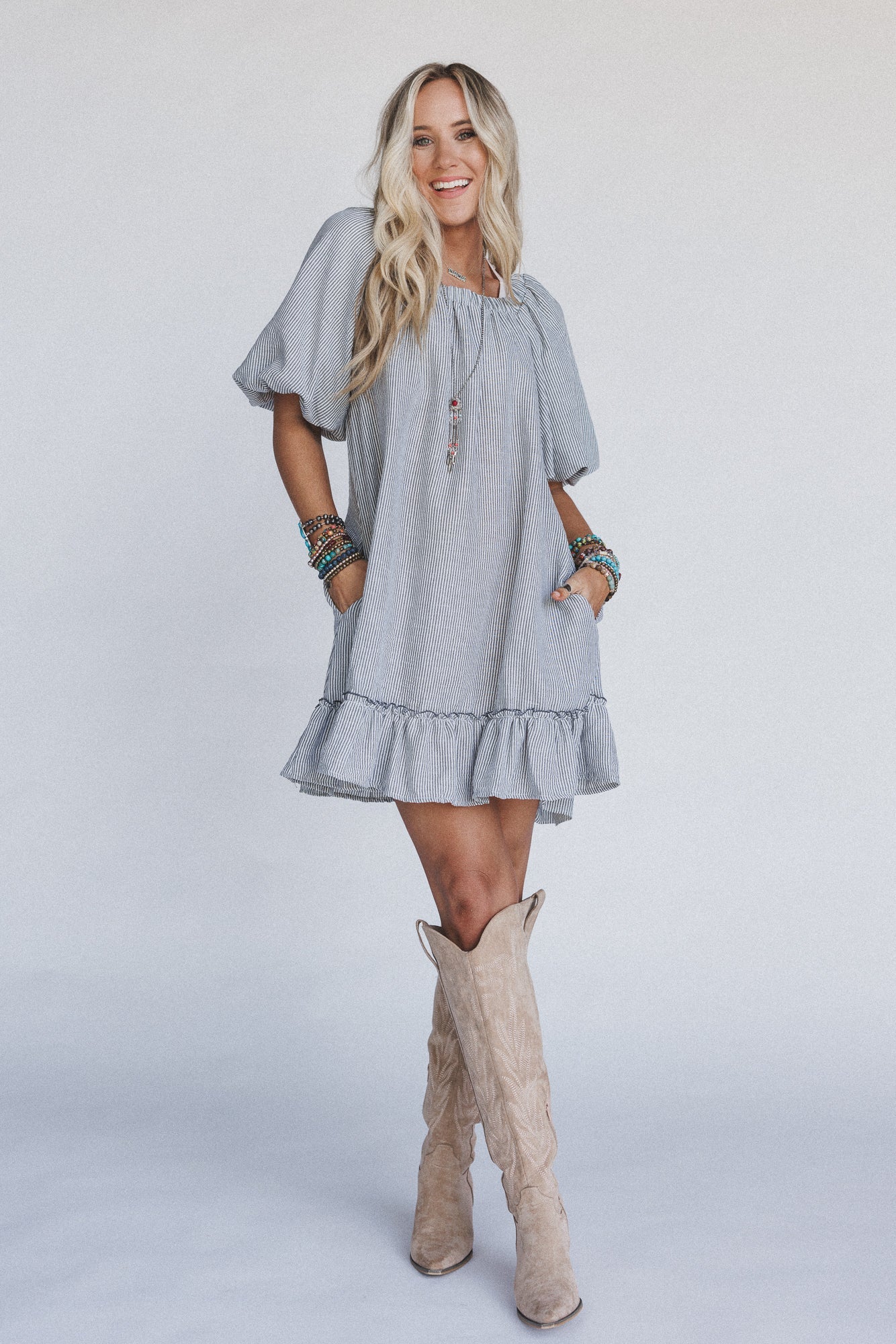 The Nest Solace Ruffled Hem Dress - Black