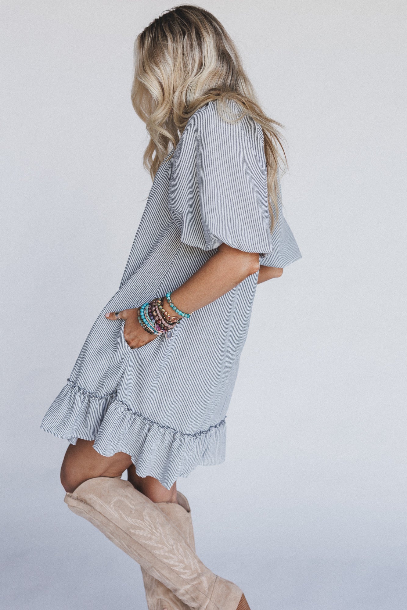 The Nest Solace Ruffled Hem Dress - Black
