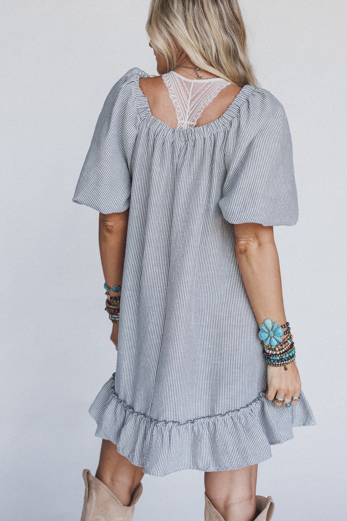 The Nest Solace Ruffled Hem Dress - Black