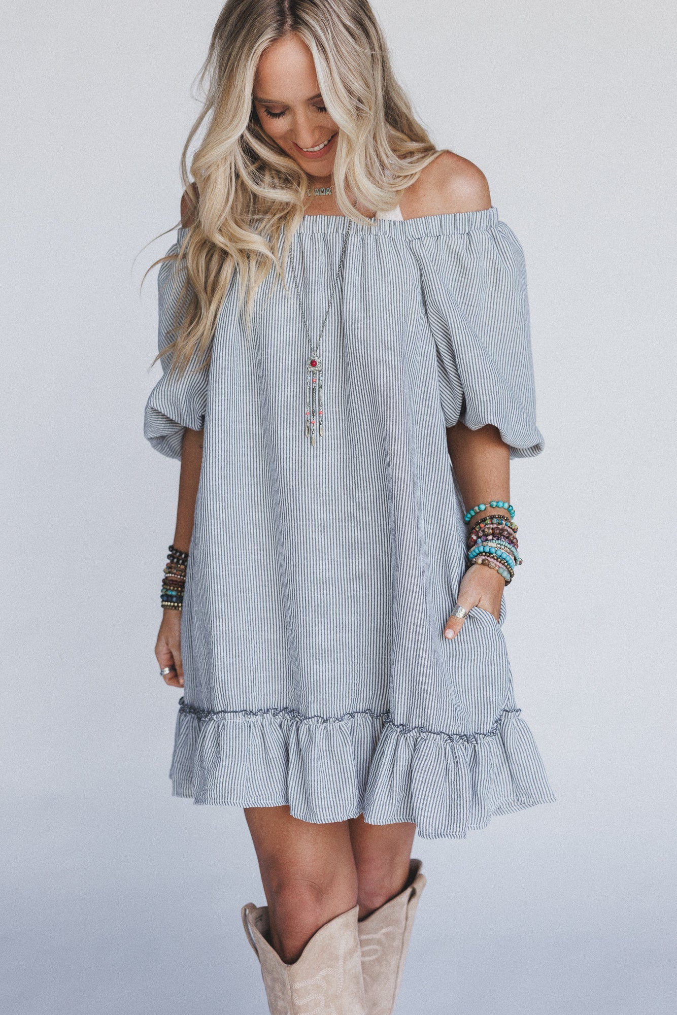 The Nest Solace Ruffled Hem Dress - Black