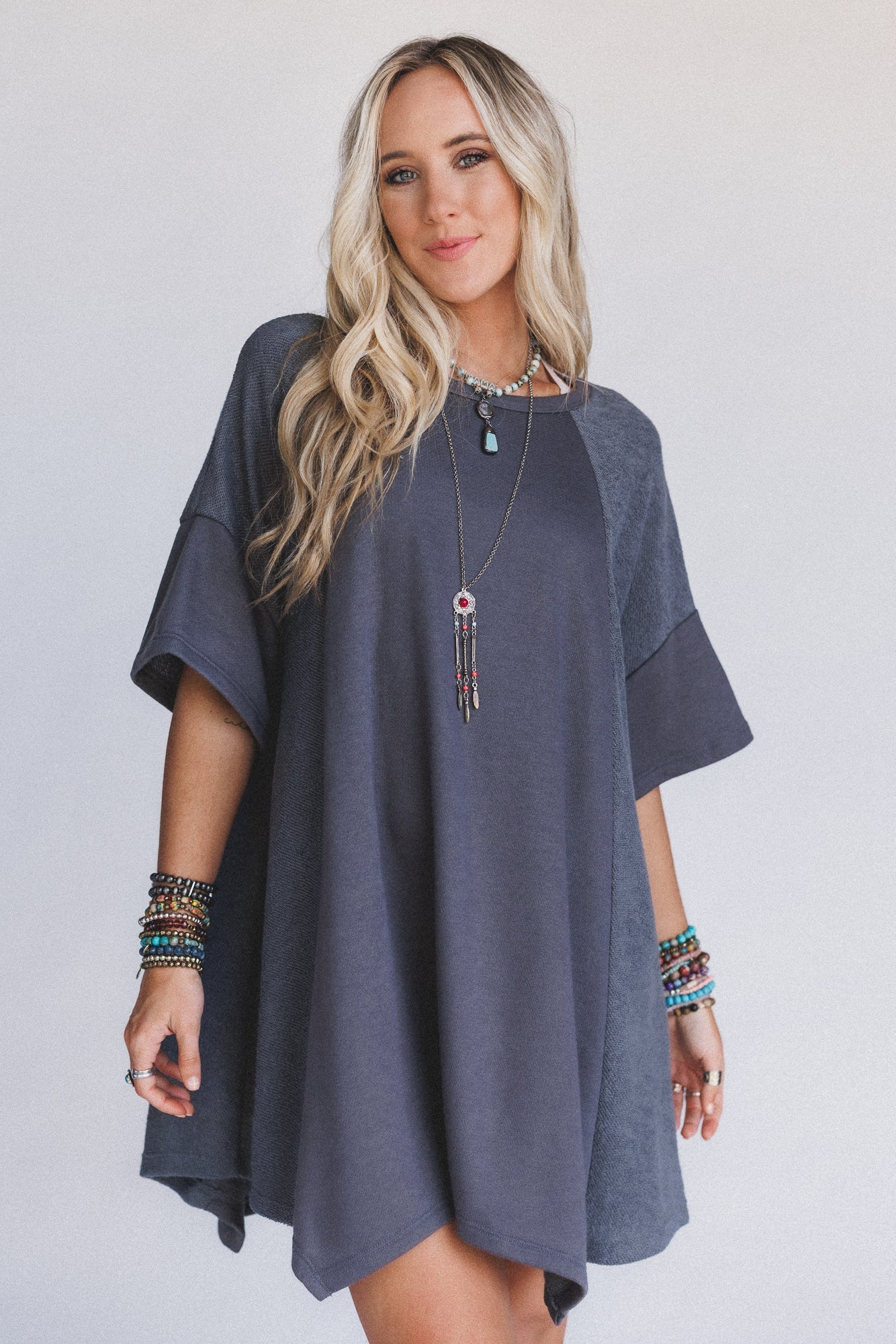 The Nest Meadowlight Tunic Dress - Charcoal