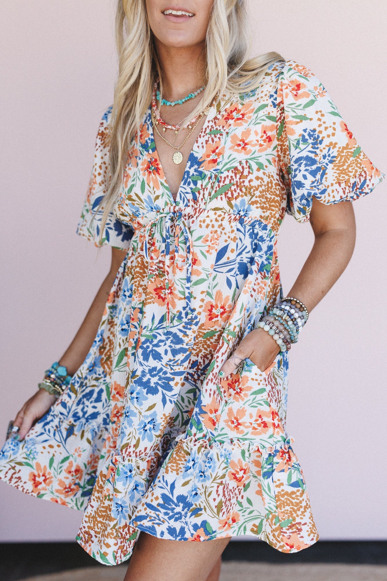 The Nest Flora Belle Dress - Brown Floral
