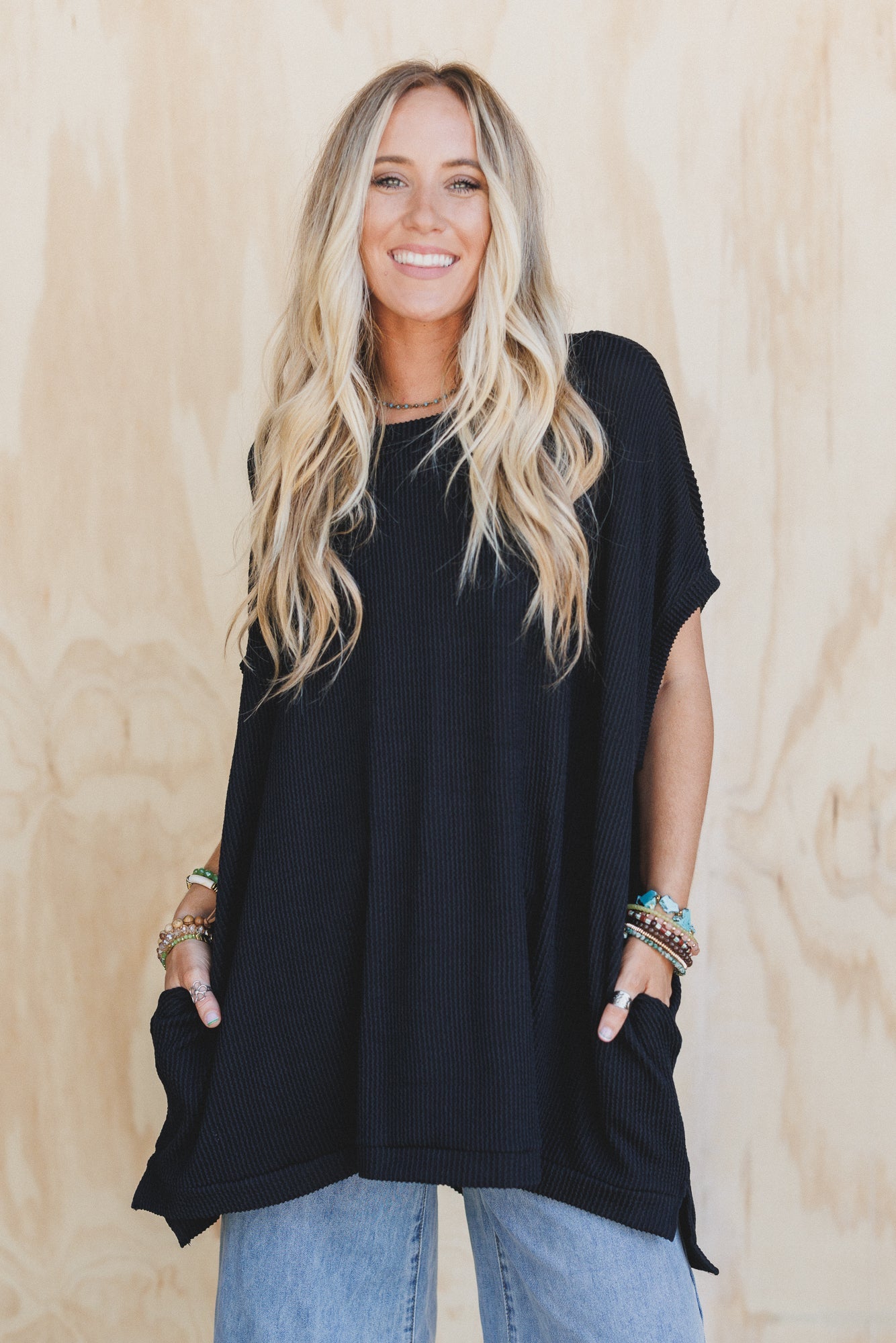 The Nest Moon Glow Texture Dress - Black