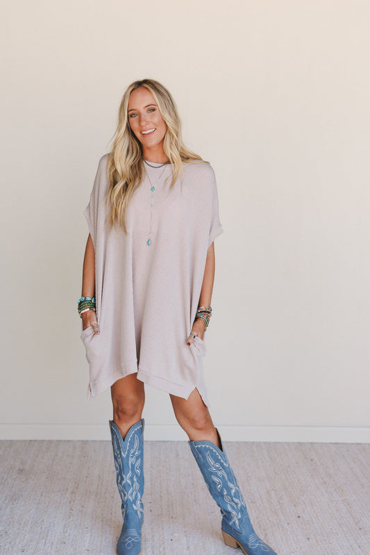 The Nest Moon Glow Texture Dress - Oat