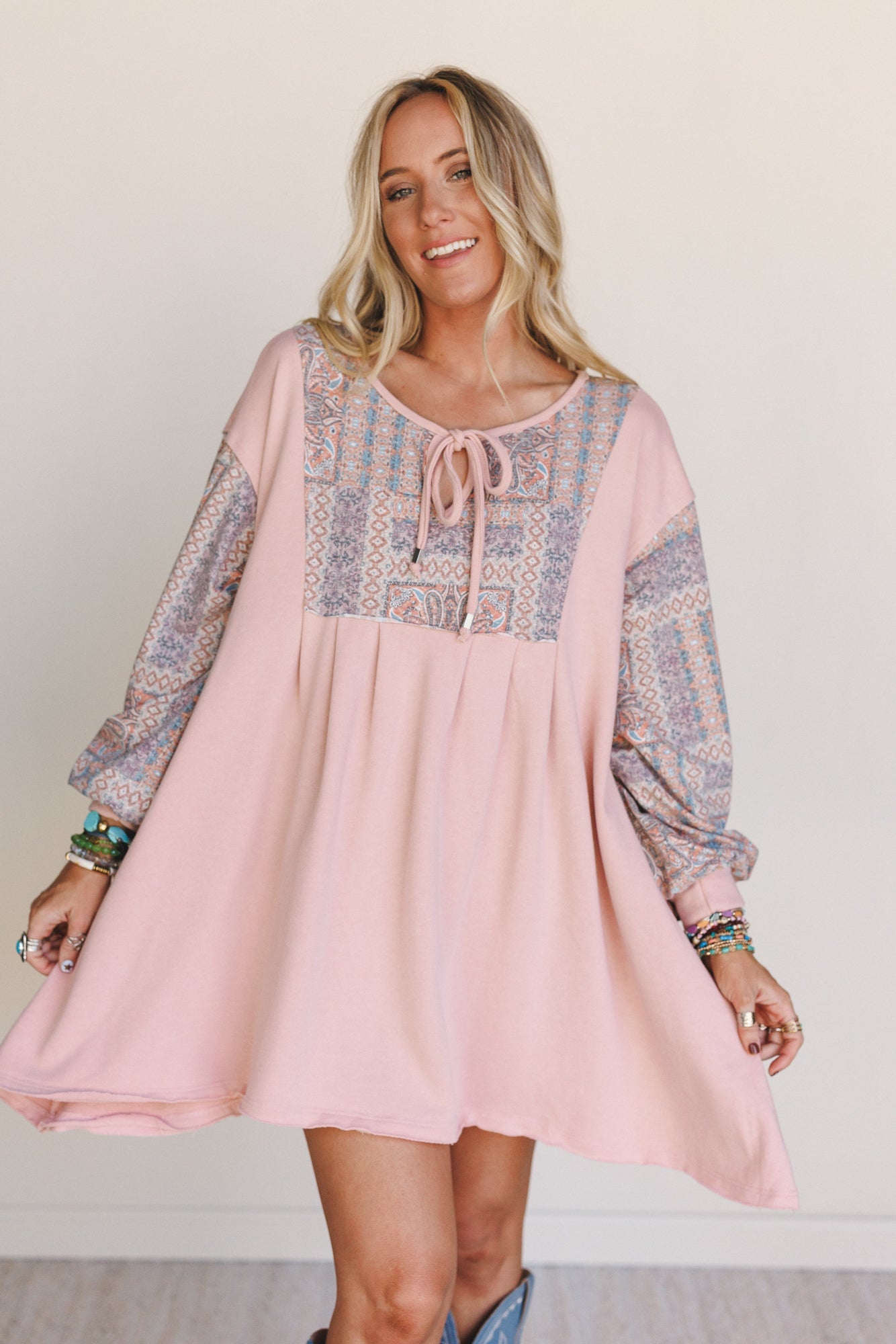 The Nest Sky Light Dress - Rose Multi
