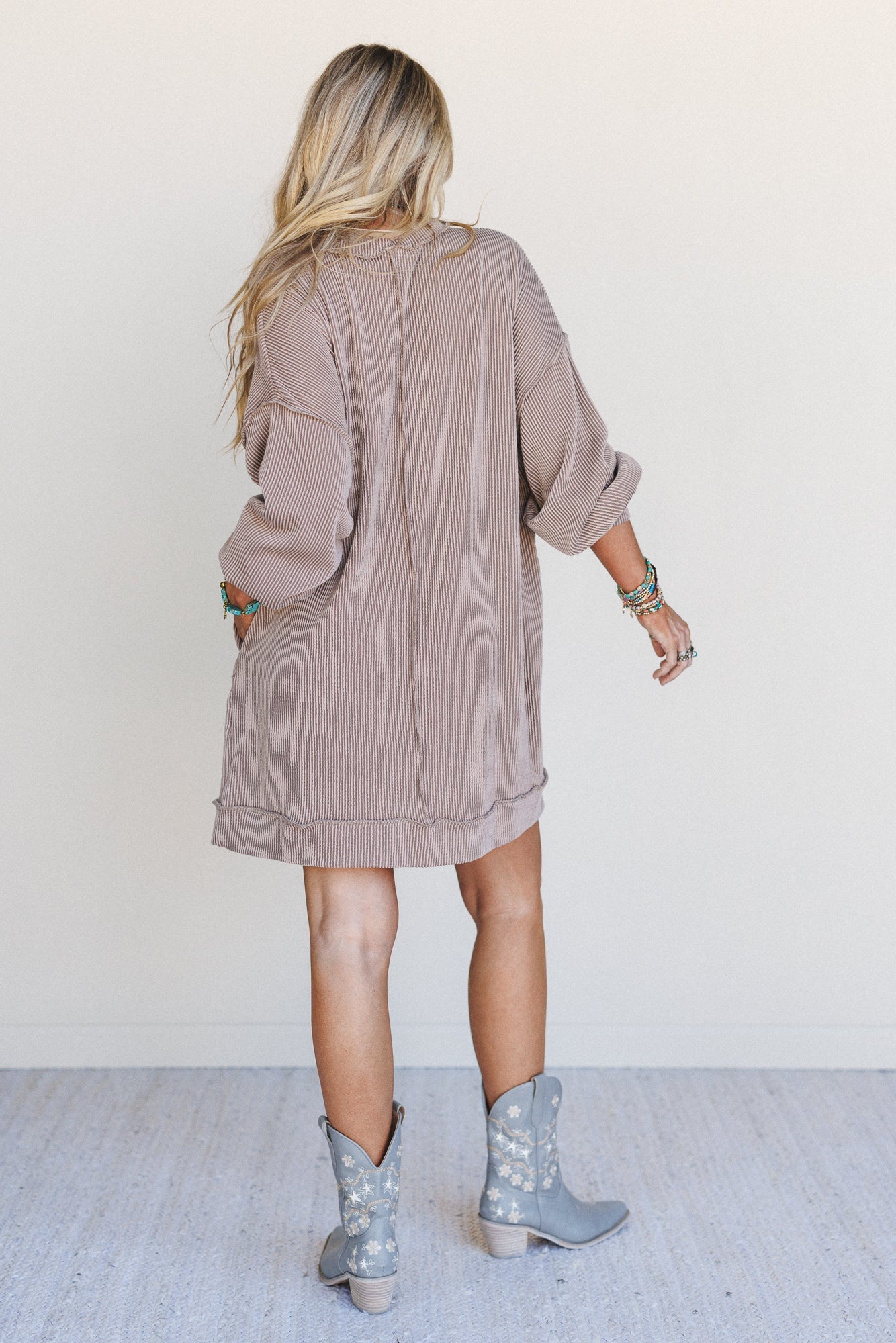 The Nest Moon Glow Long Sleeve Dress - Acorn