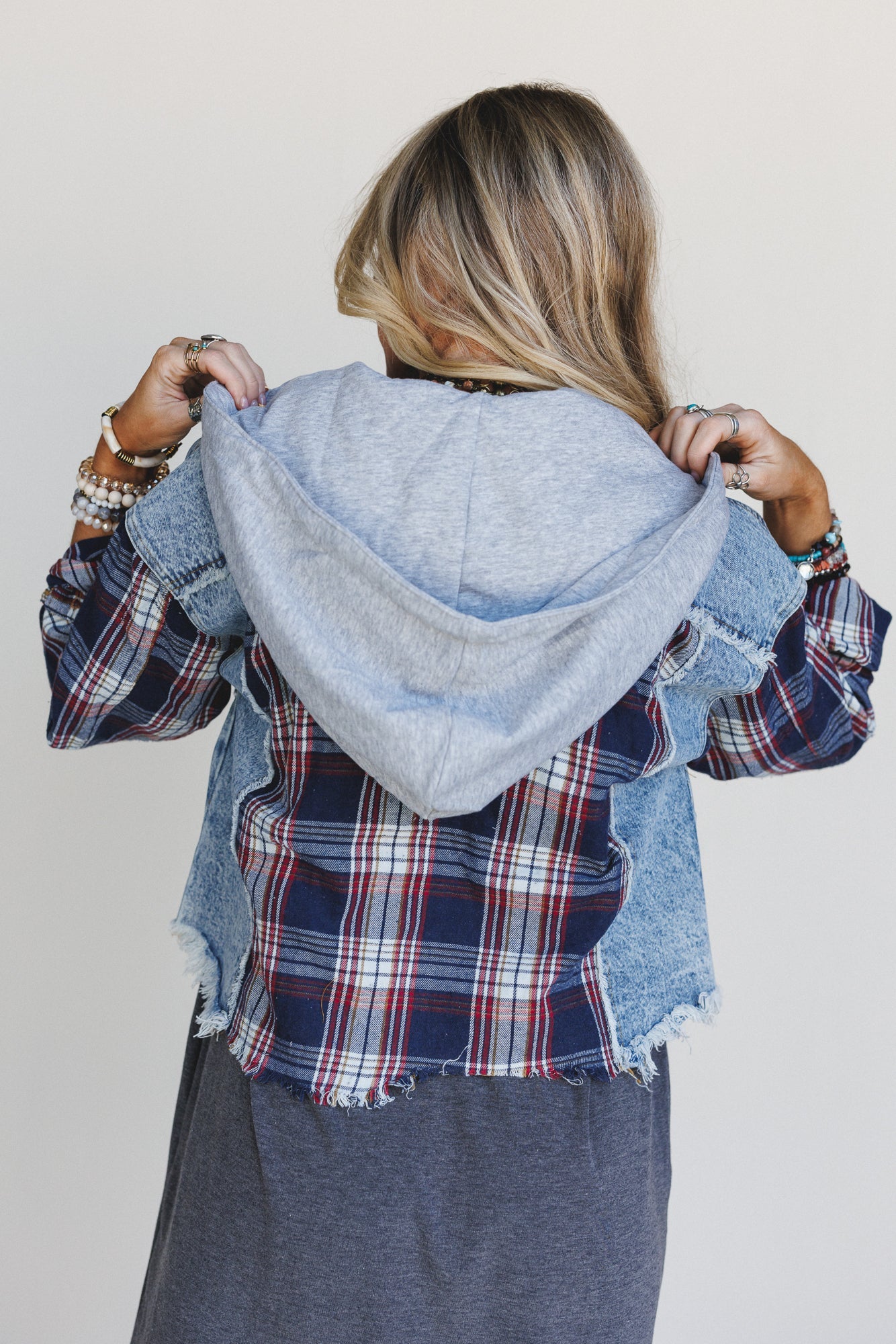 Cool City Plaid Jacket - Navy