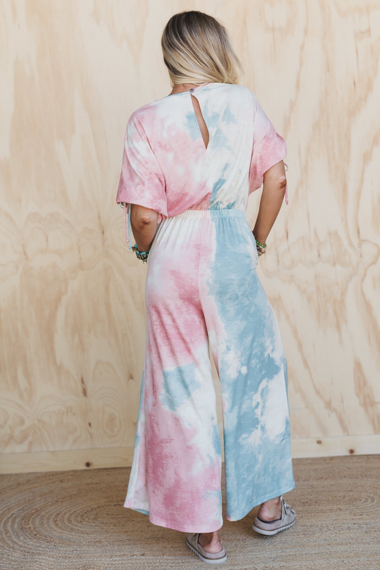 The Nest Carolina Comfy Wide Leg Jumpsuit - Tie Dye