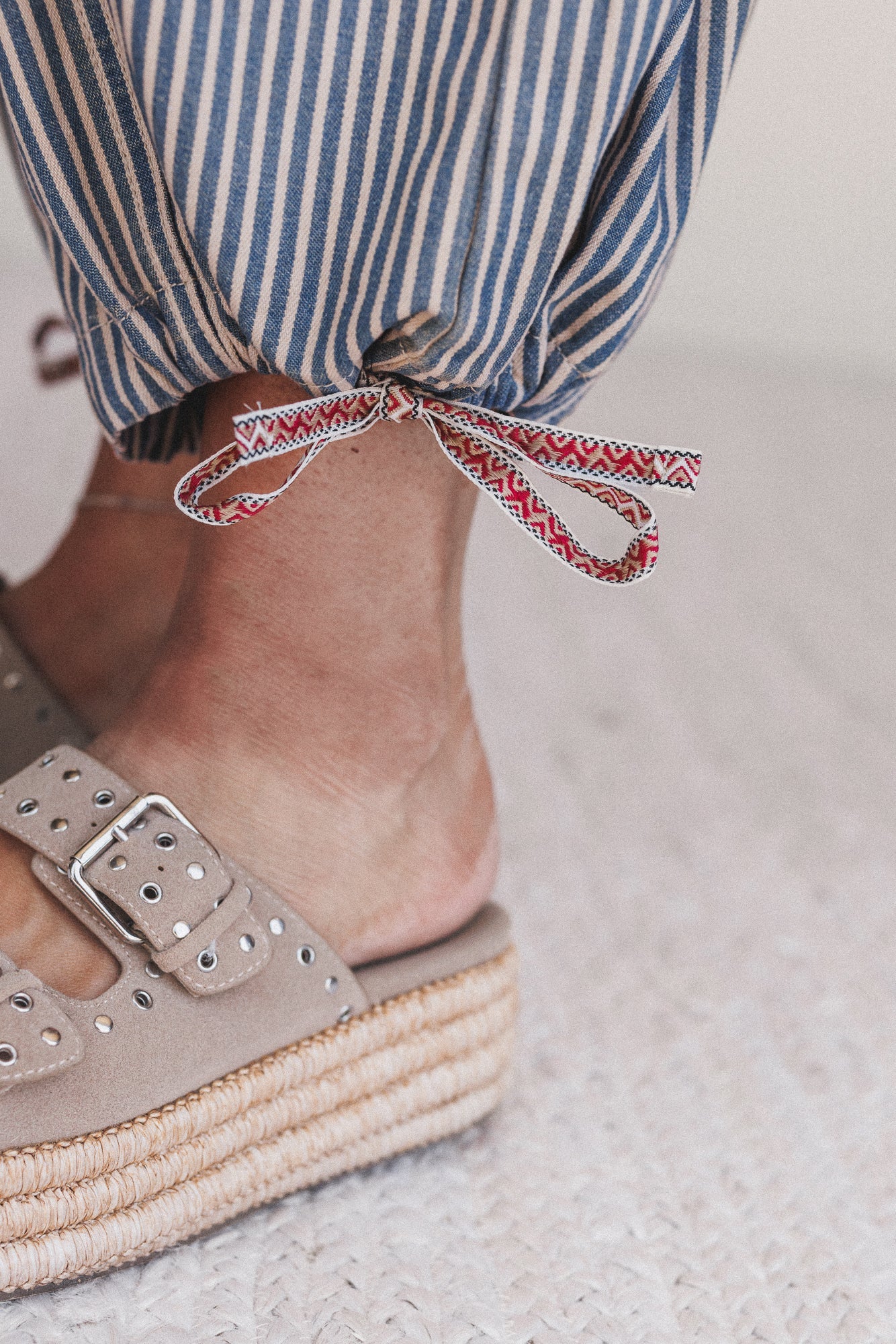 Wilson Striped Pants - Latte