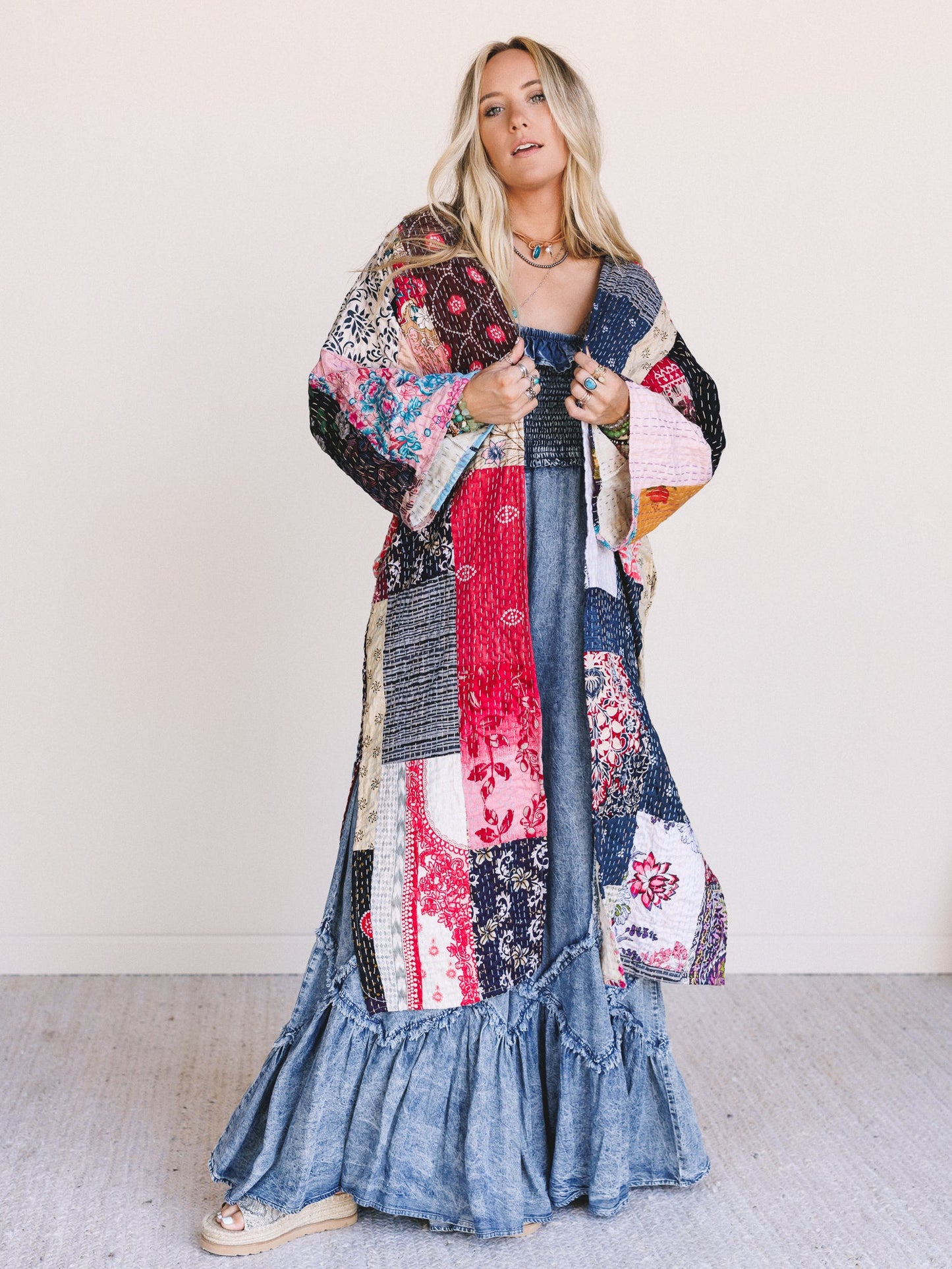 One-of-a-Kind Stargazer Quilted Kimono - Multi