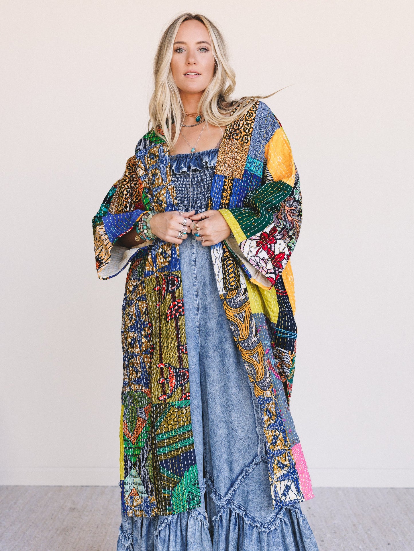 One-of-a-Kind Stargazer Quilted Kimono - Multi