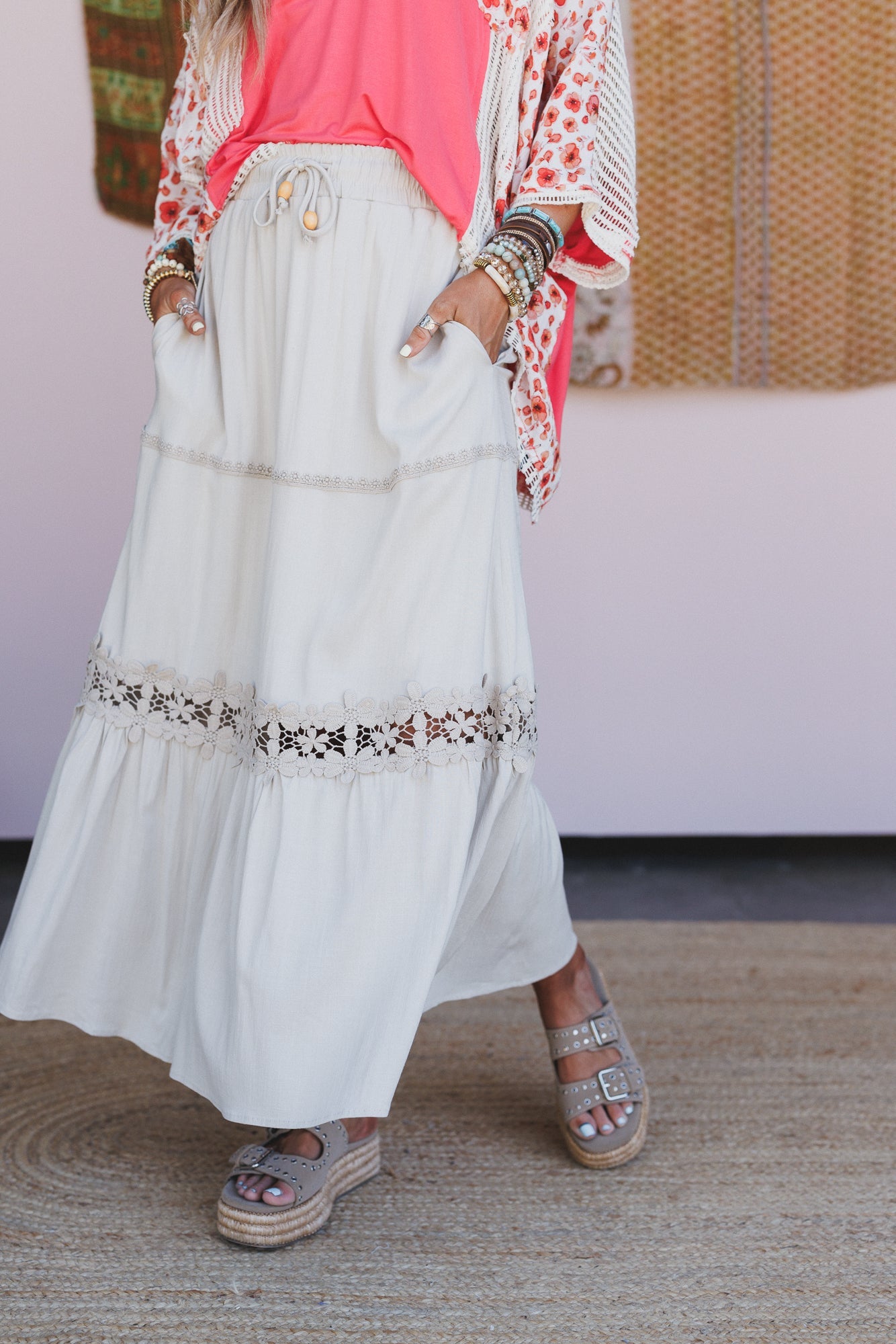 The Nest Desert Lace Skirt - Oatmeal