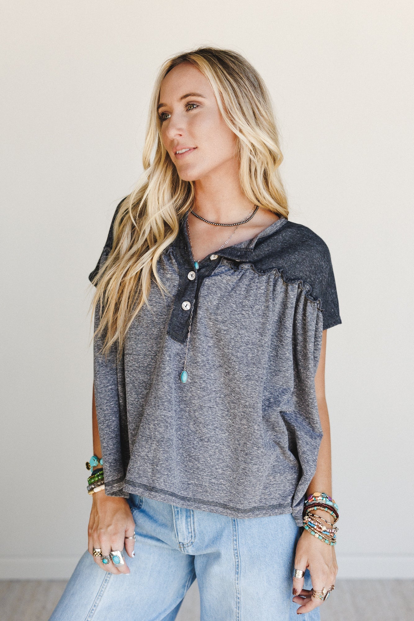 The Nest Sunset Ruffle Top - Black