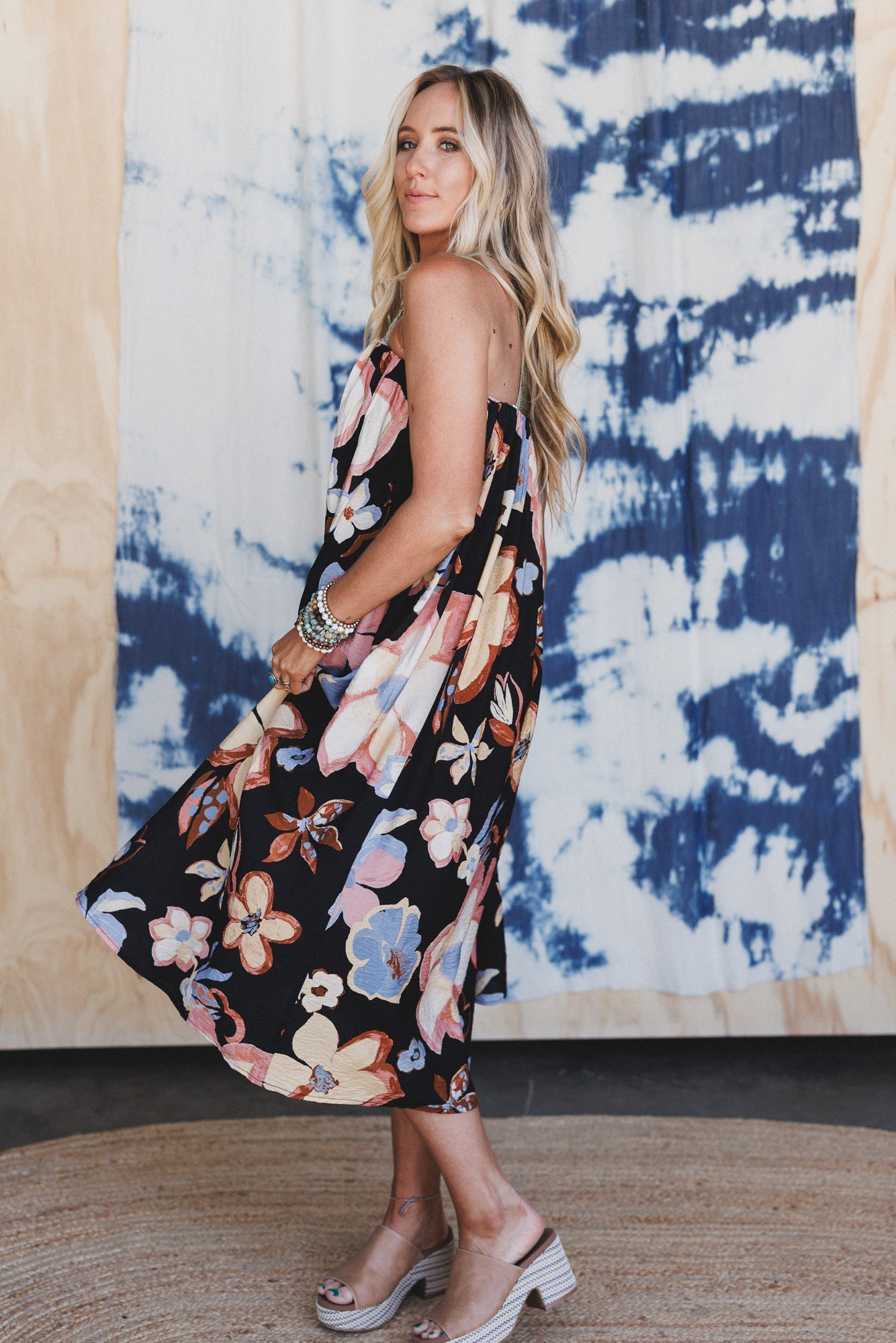 Mirra Floral Maxi Skirt - Black
