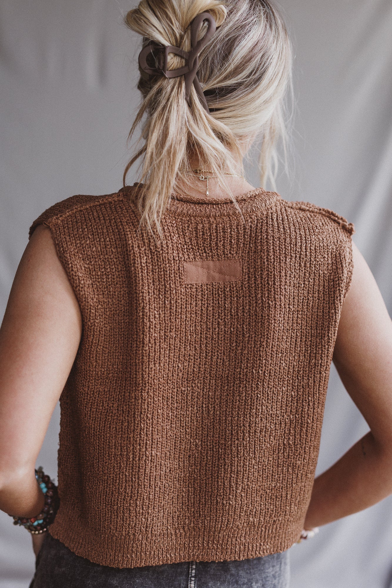 Open Skies Sweater Top - Camel