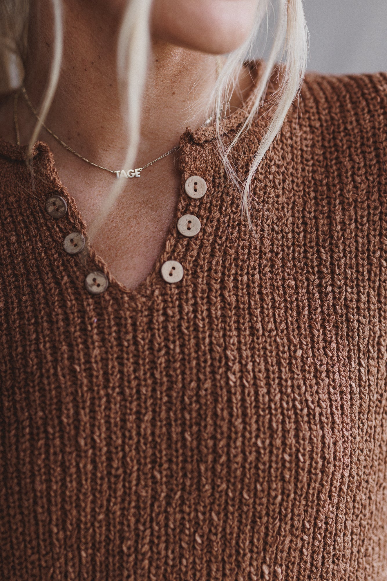 Open Skies Sweater Top - Camel