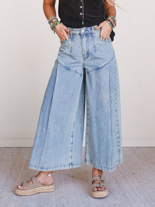 Endless Road Wide Leg Jeans - Denim